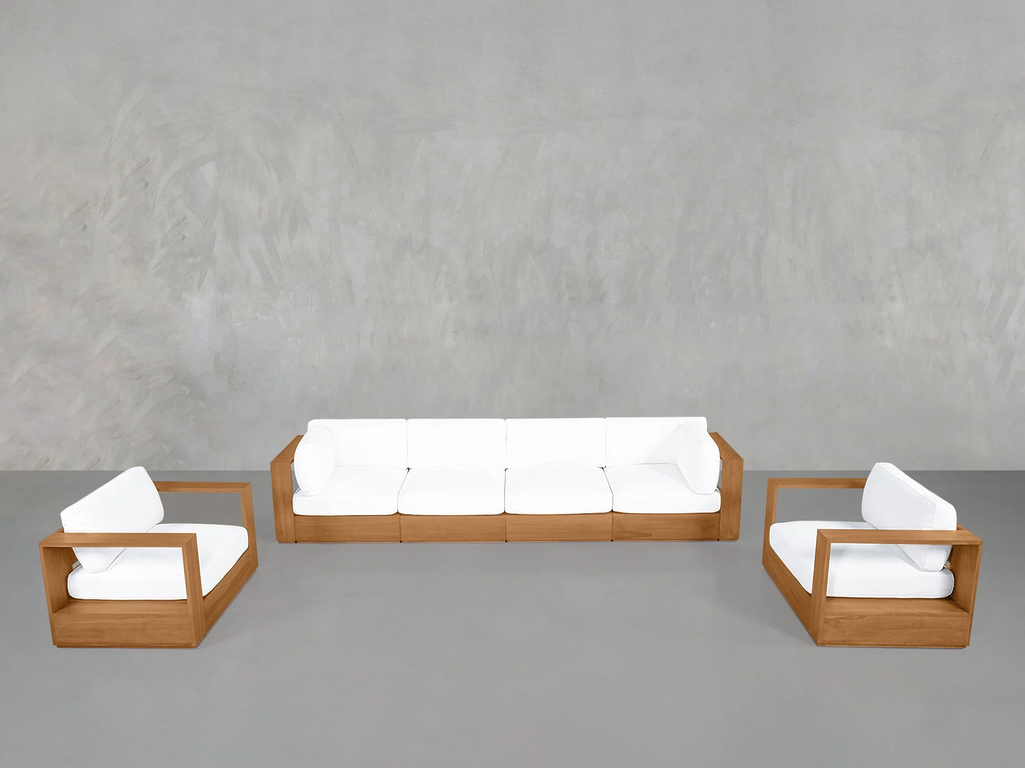 4-1-1 Sofa & Armchair Set Teak Outdoor - Image 2