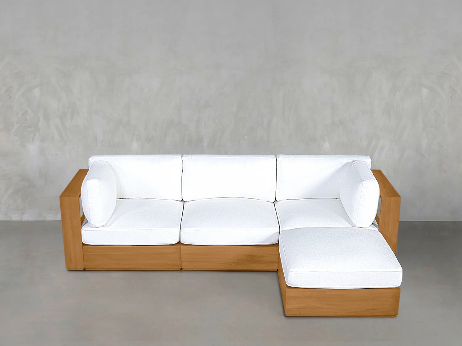 4-Seat Modular Chaise Sectional Teak Outdoor - Image 2