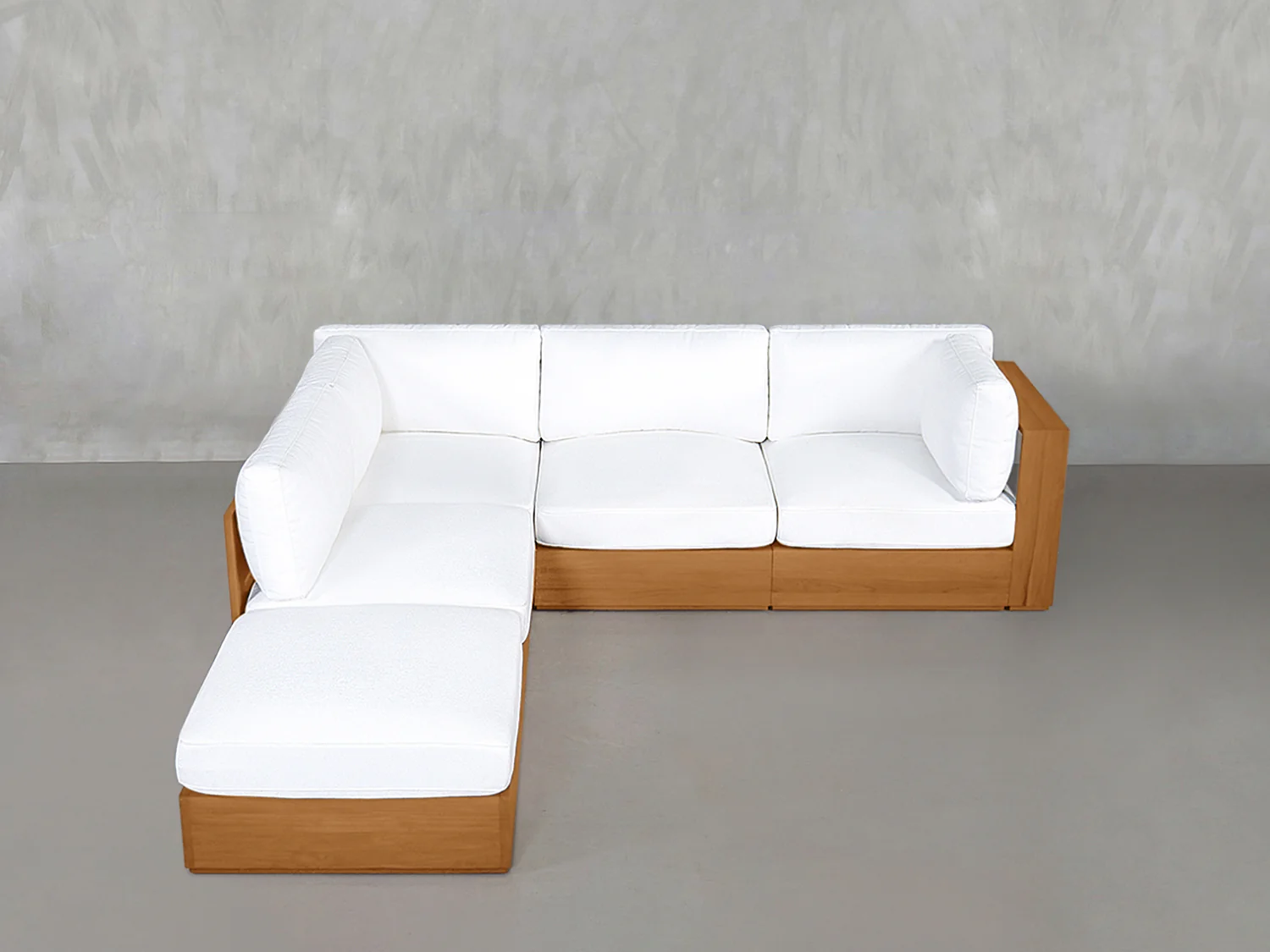 5-Seat Modular Corner Lounger Sectional Teak Outdoor - Image 2