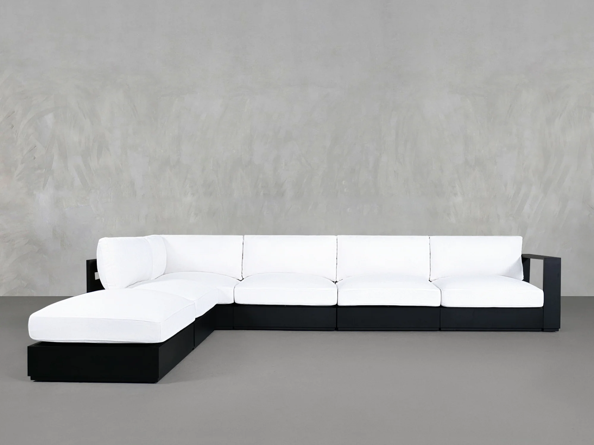 6-Seat Modular Corner Lounger Sectional Aluminum Outdoor