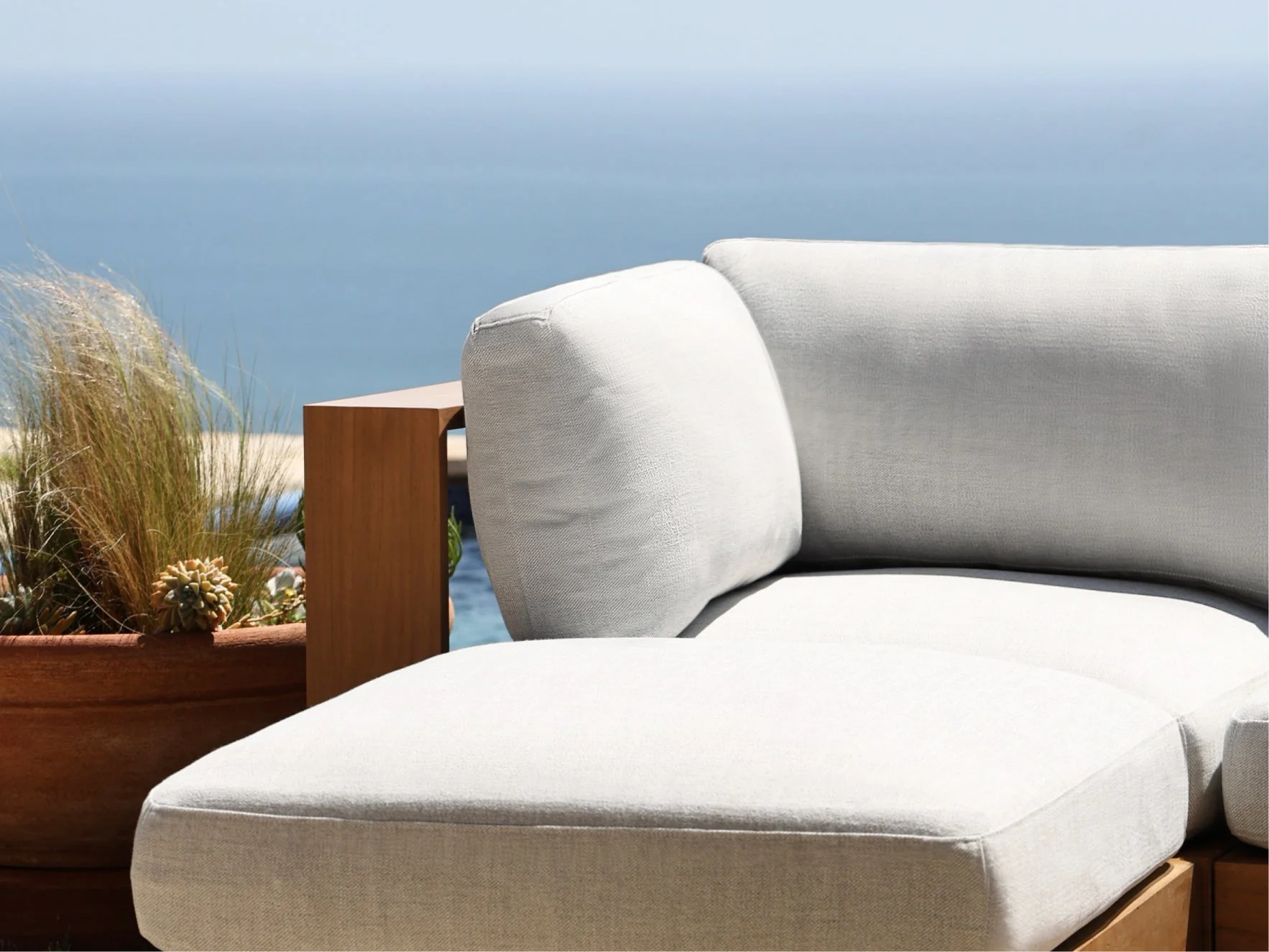 6-Seat Modular Corner Lounger Sectional Teak Outdoor - Image 10
