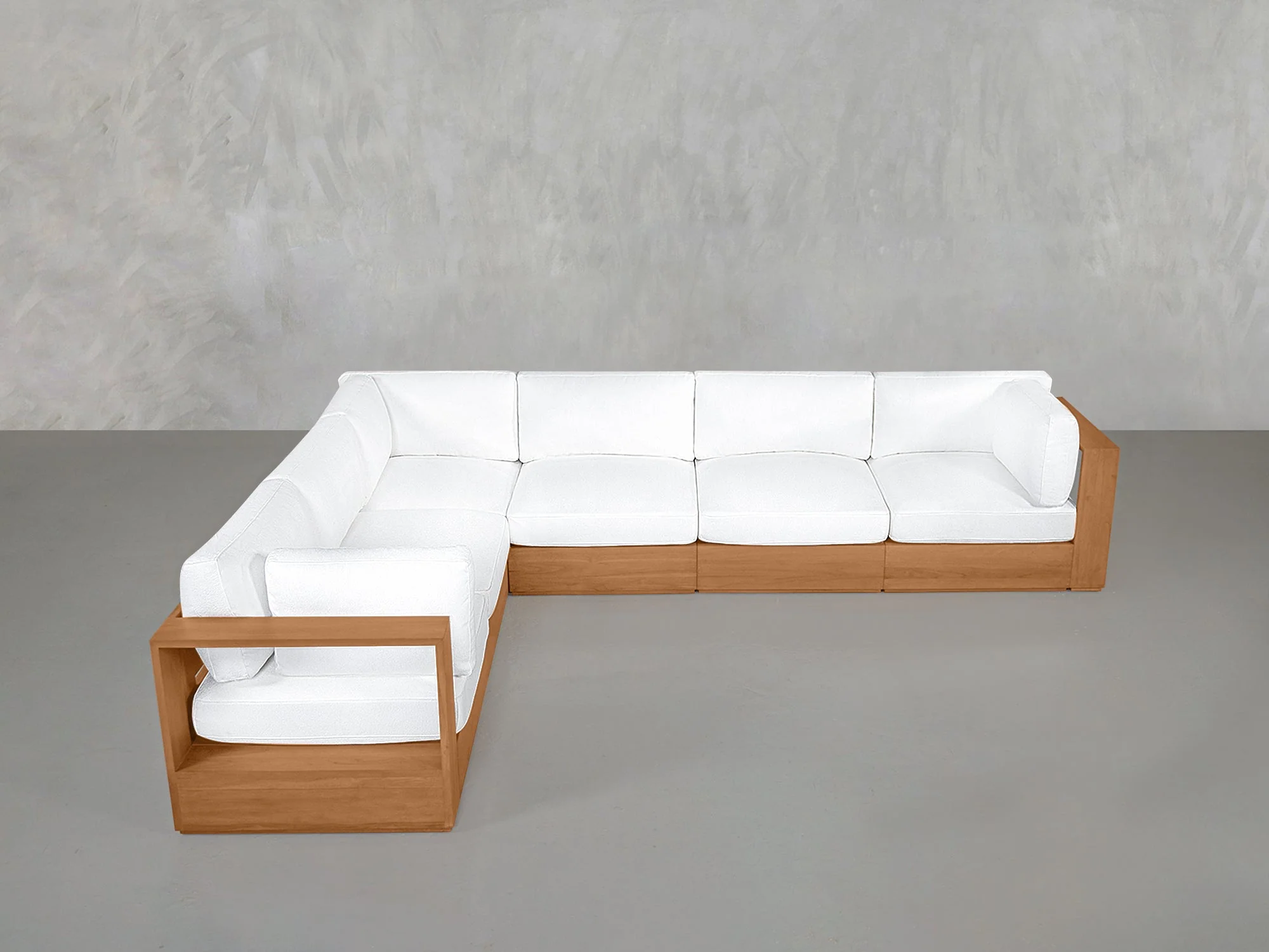 6-Seat Modular Corner Sectional Teak Outdoor - Image 2