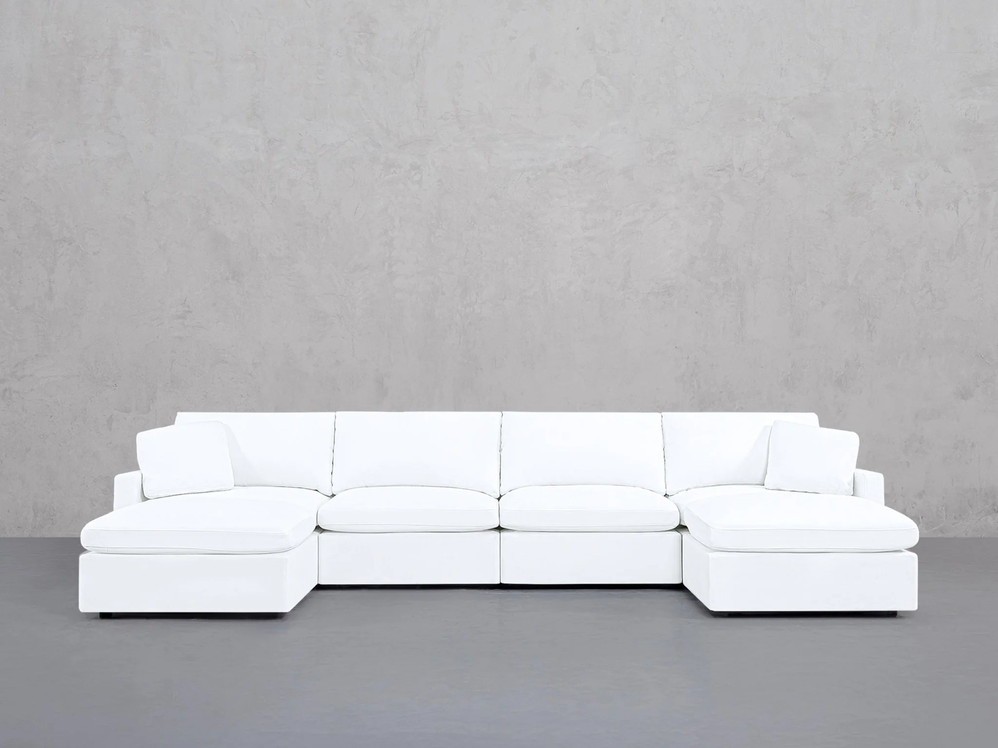 6-Seat Modular Double Chaise Sectional (Thin Arms)