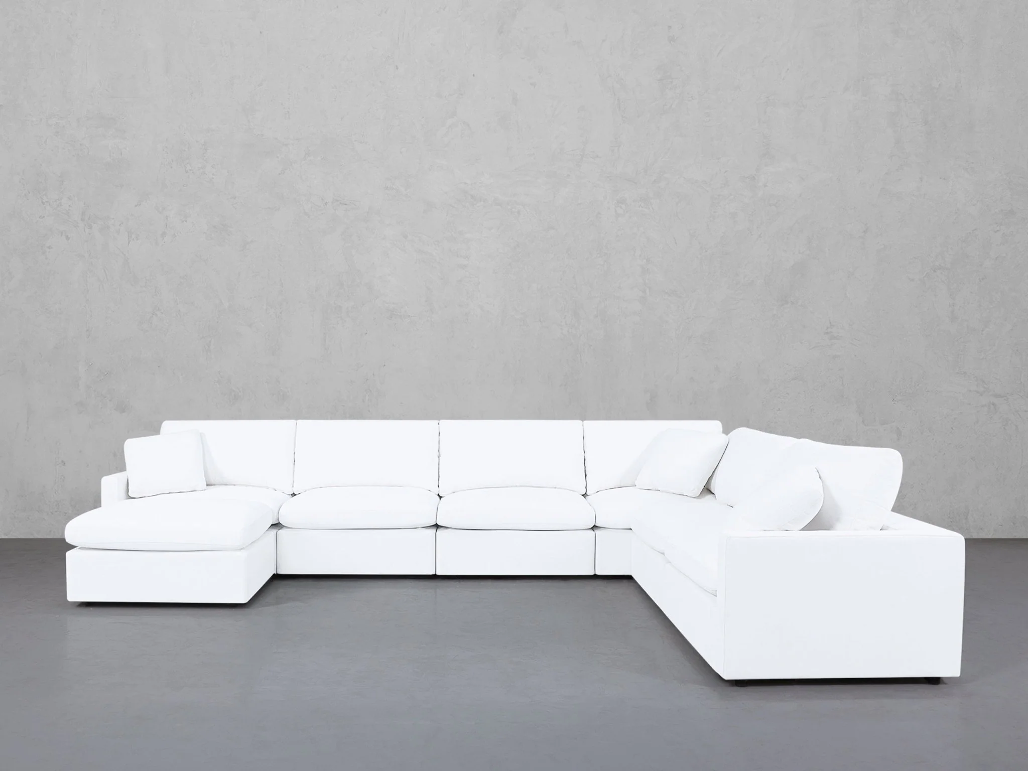 7-Seat Modular Chaise Corner Right Sectional (Thin Arms)