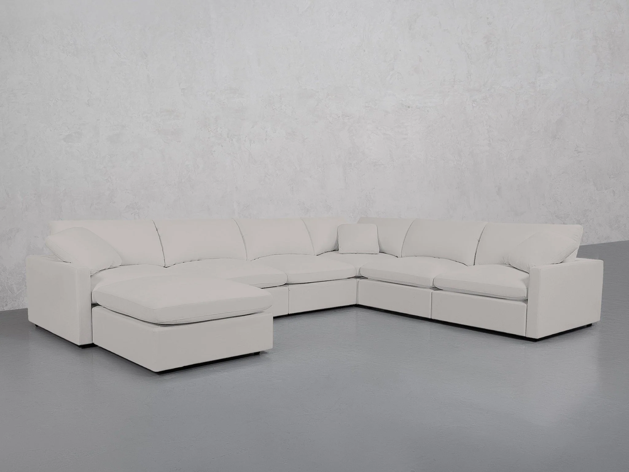 7-Seat Modular Chaise Corner Right Sectional (Thin Arms) - Image 100