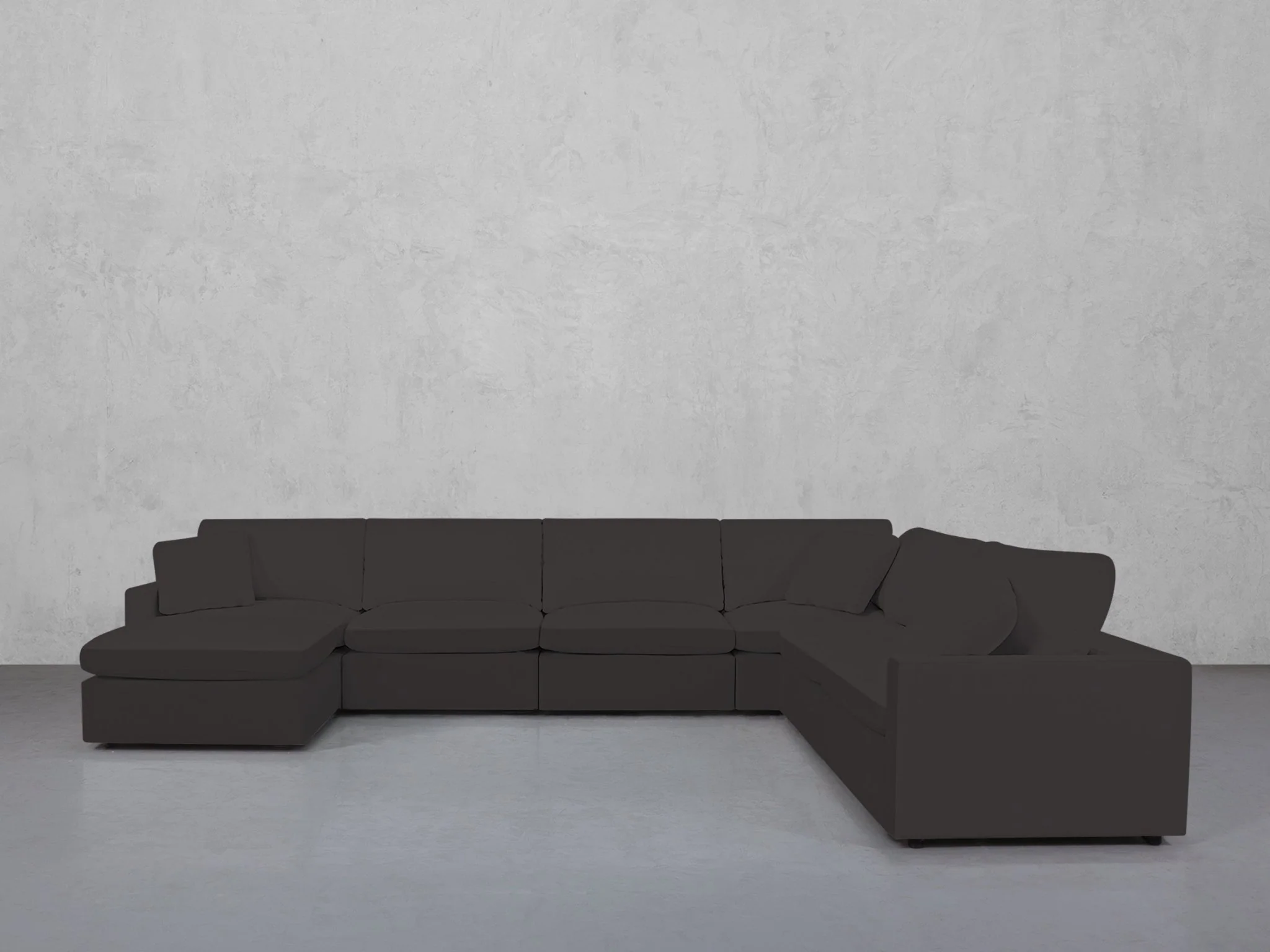 7-Seat Modular Chaise Corner Right Sectional (Thin Arms) - Image 106