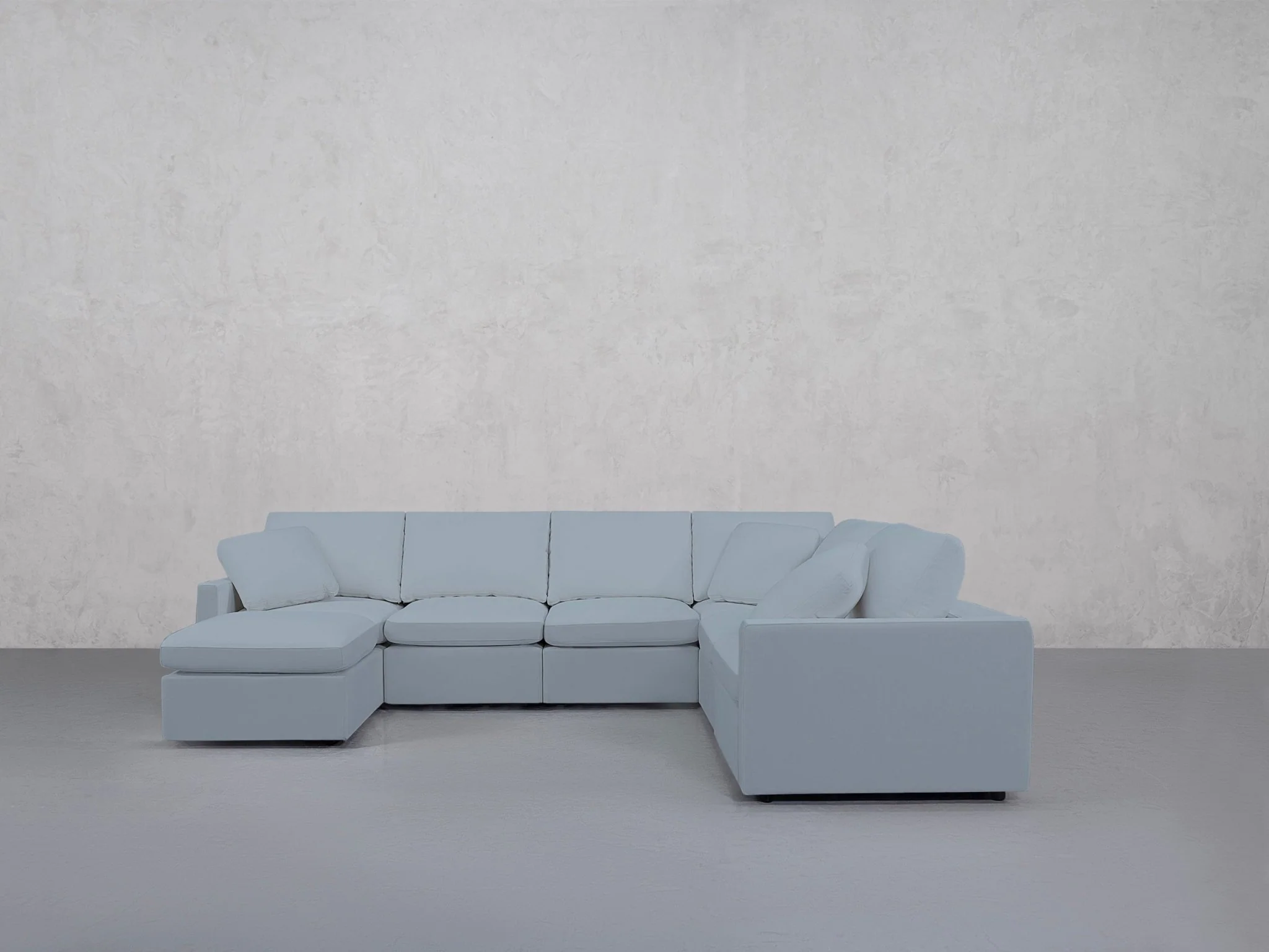 7-Seat Modular Chaise Corner Right Sectional (Thin Arms) - Image 122
