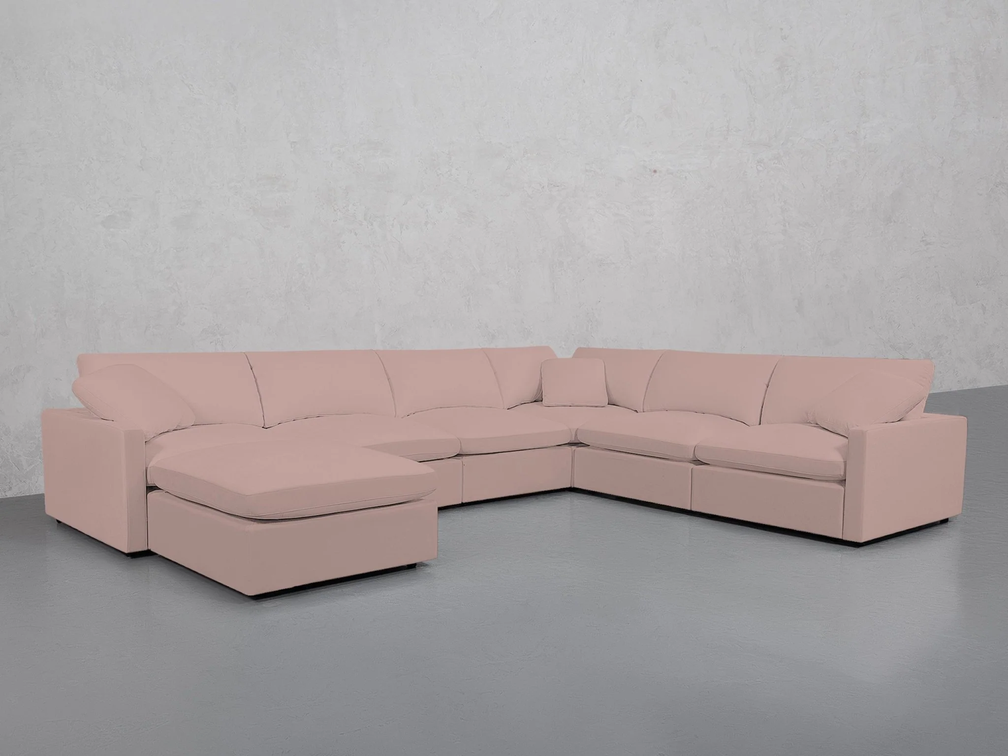 7-Seat Modular Chaise Corner Right Sectional (Thin Arms) - Image 128