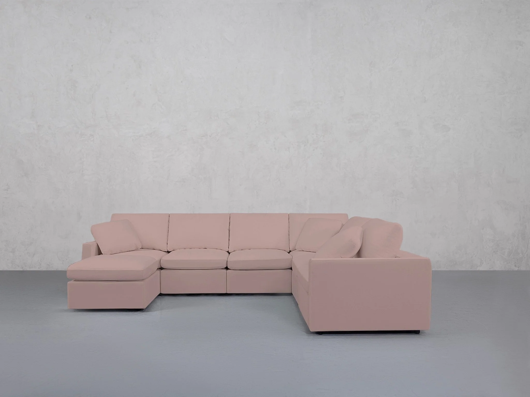 7-Seat Modular Chaise Corner Right Sectional (Thin Arms) - Image 129
