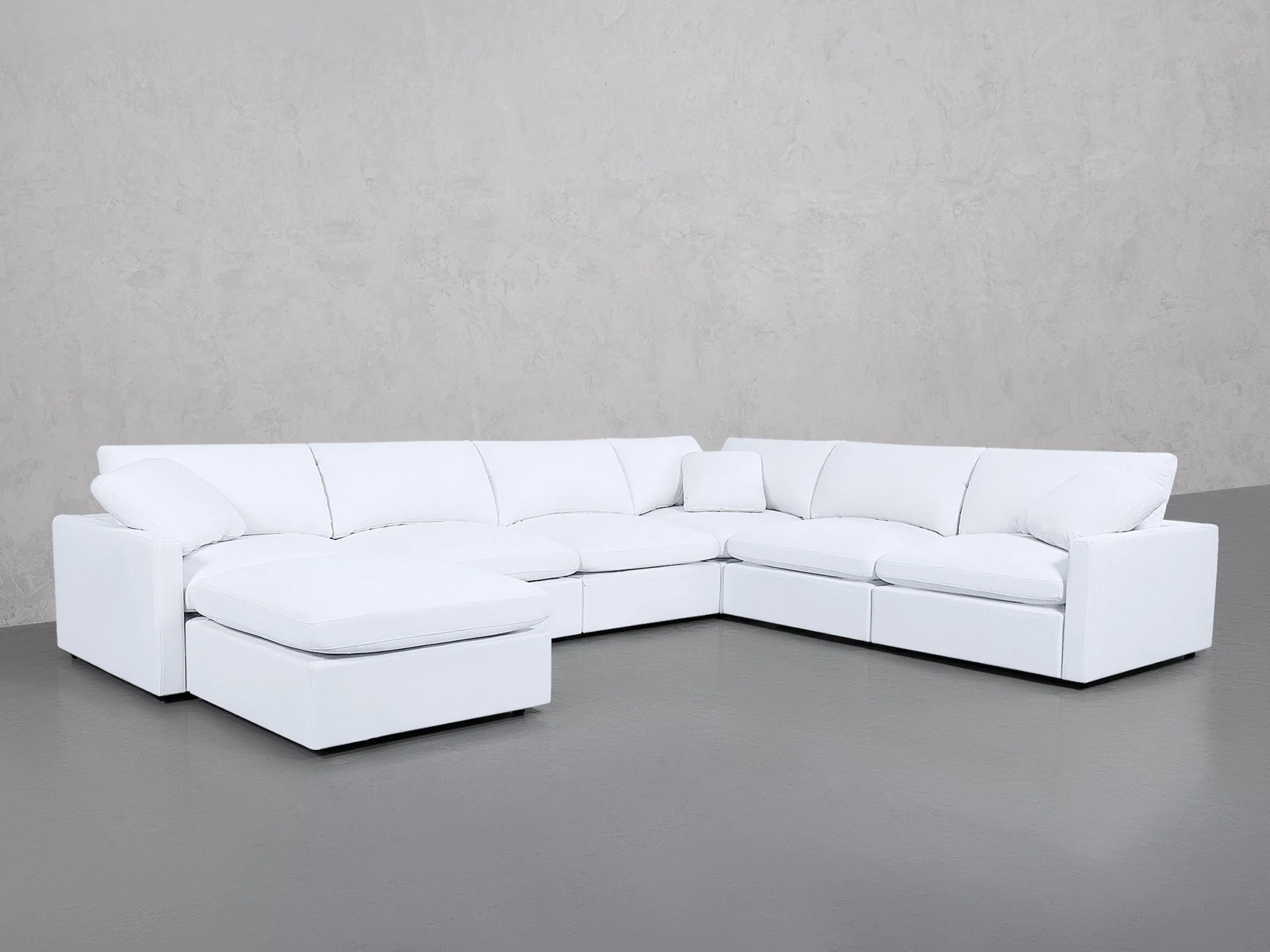 7-Seat Modular Chaise Corner Right Sectional (Thin Arms) - Image 135