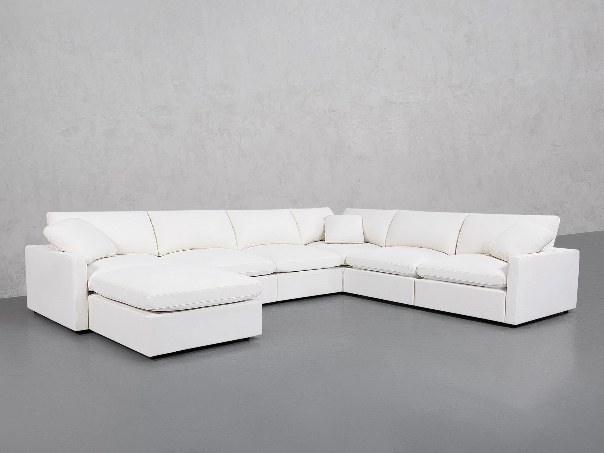 7-Seat Modular Chaise Corner Right Sectional (Thin Arms) - Image 140