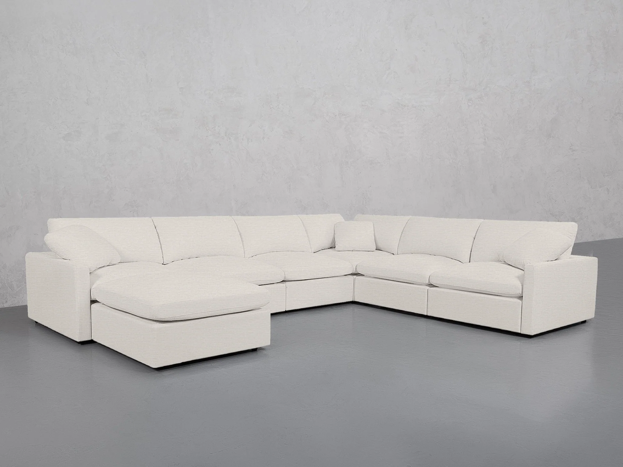 7-Seat Modular Chaise Corner Right Sectional (Thin Arms) - Image 16