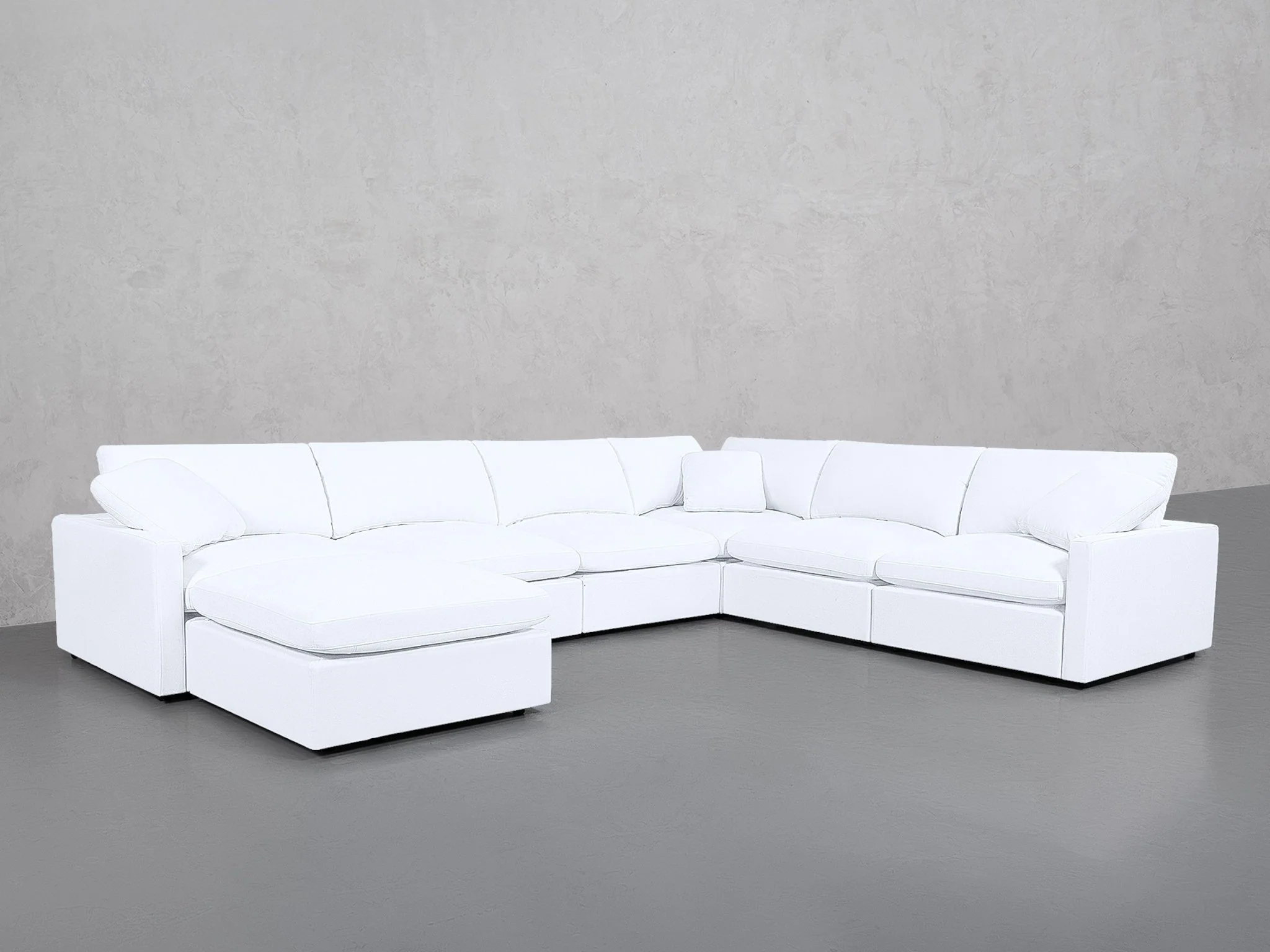 7-Seat Modular Chaise Corner Right Sectional (Thin Arms) - Image 2