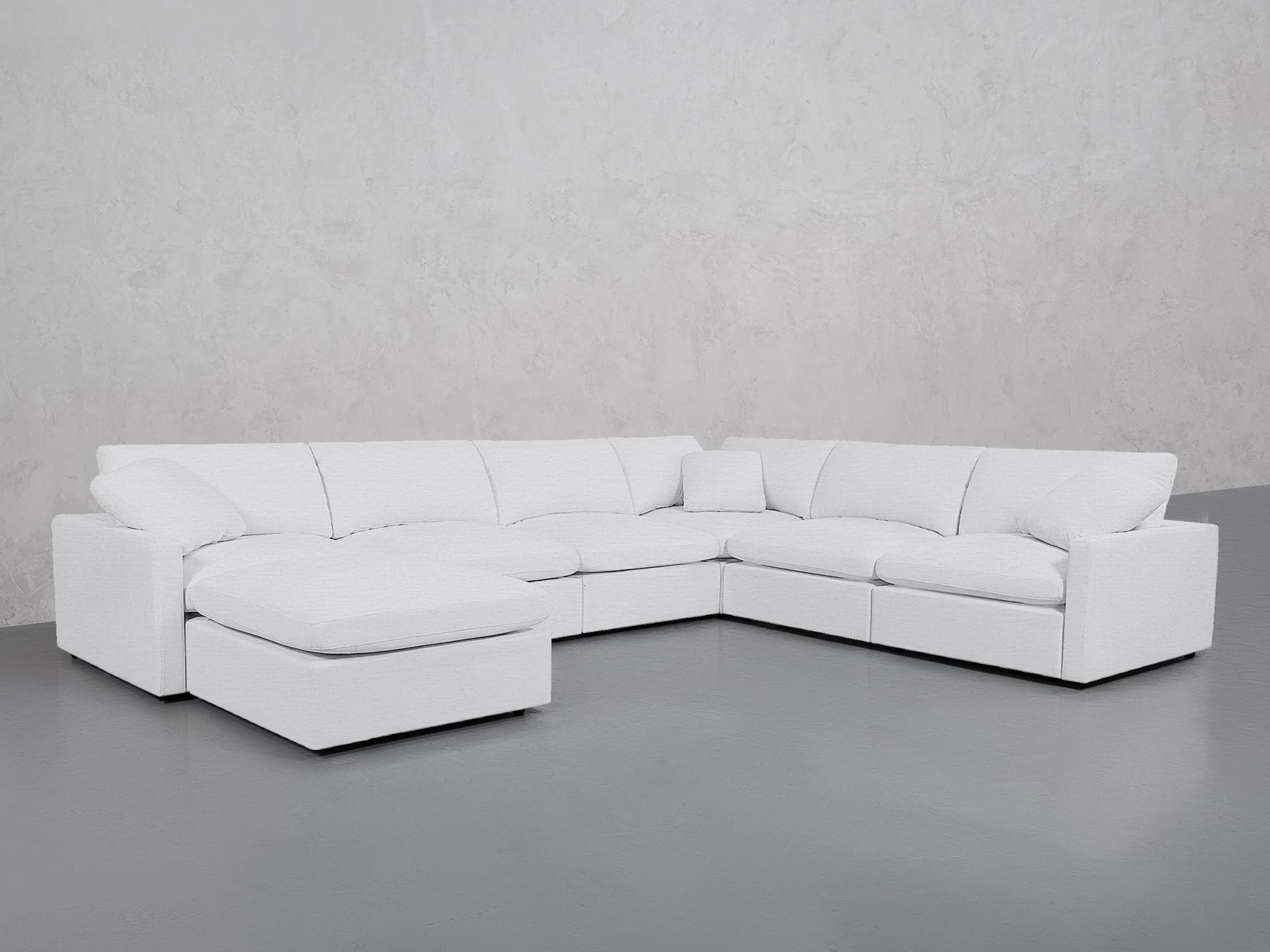 7-Seat Modular Chaise Corner Right Sectional (Thin Arms) - Image 23