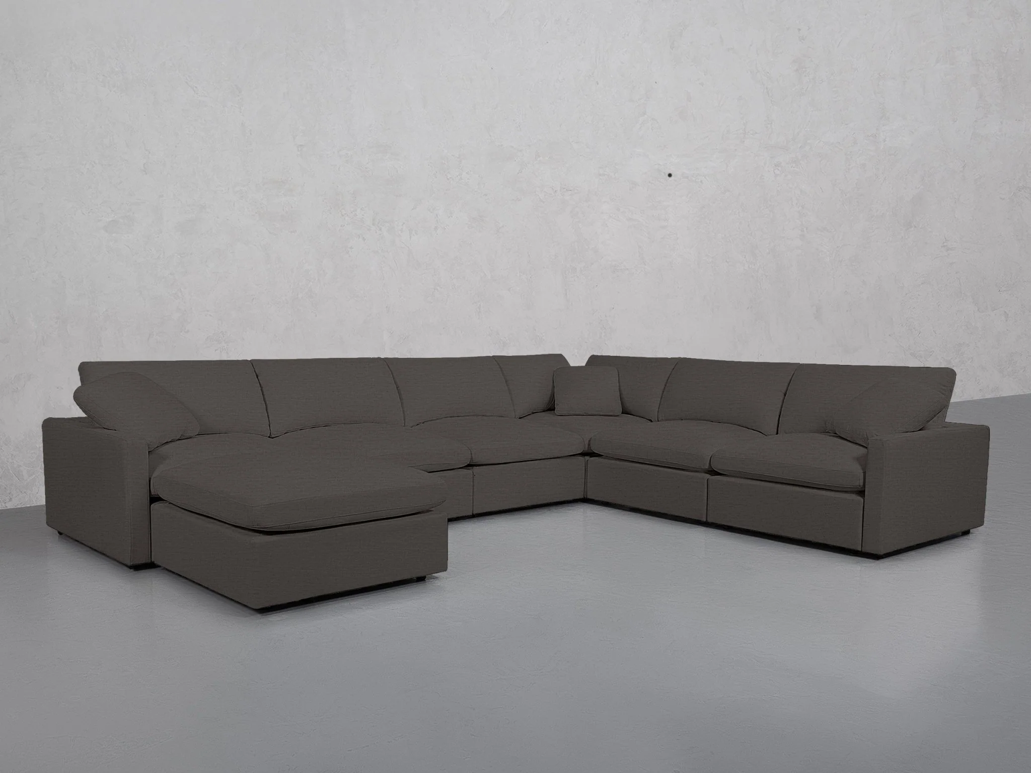 7-Seat Modular Chaise Corner Right Sectional (Thin Arms) - Image 30