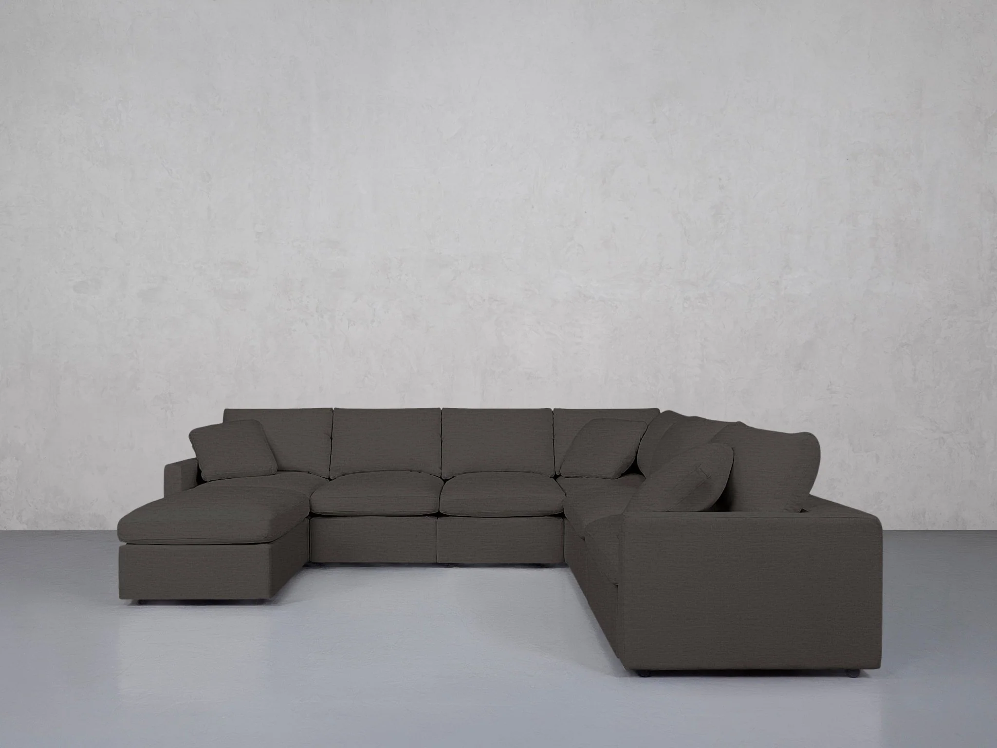 7-Seat Modular Chaise Corner Right Sectional (Thin Arms) - Image 32