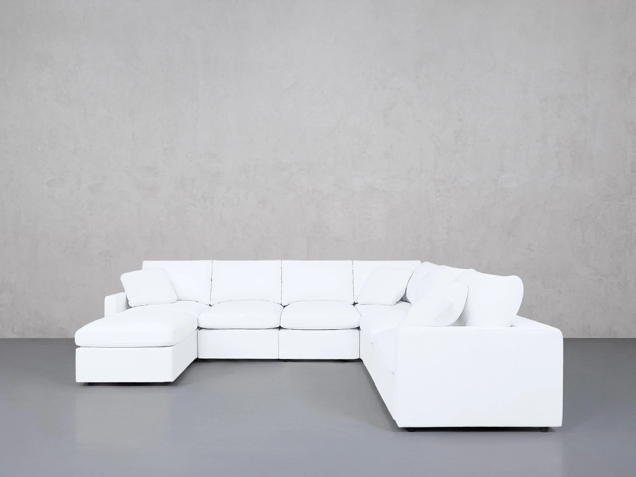7-Seat Modular Chaise Corner Right Sectional (Thin Arms) - Image 4
