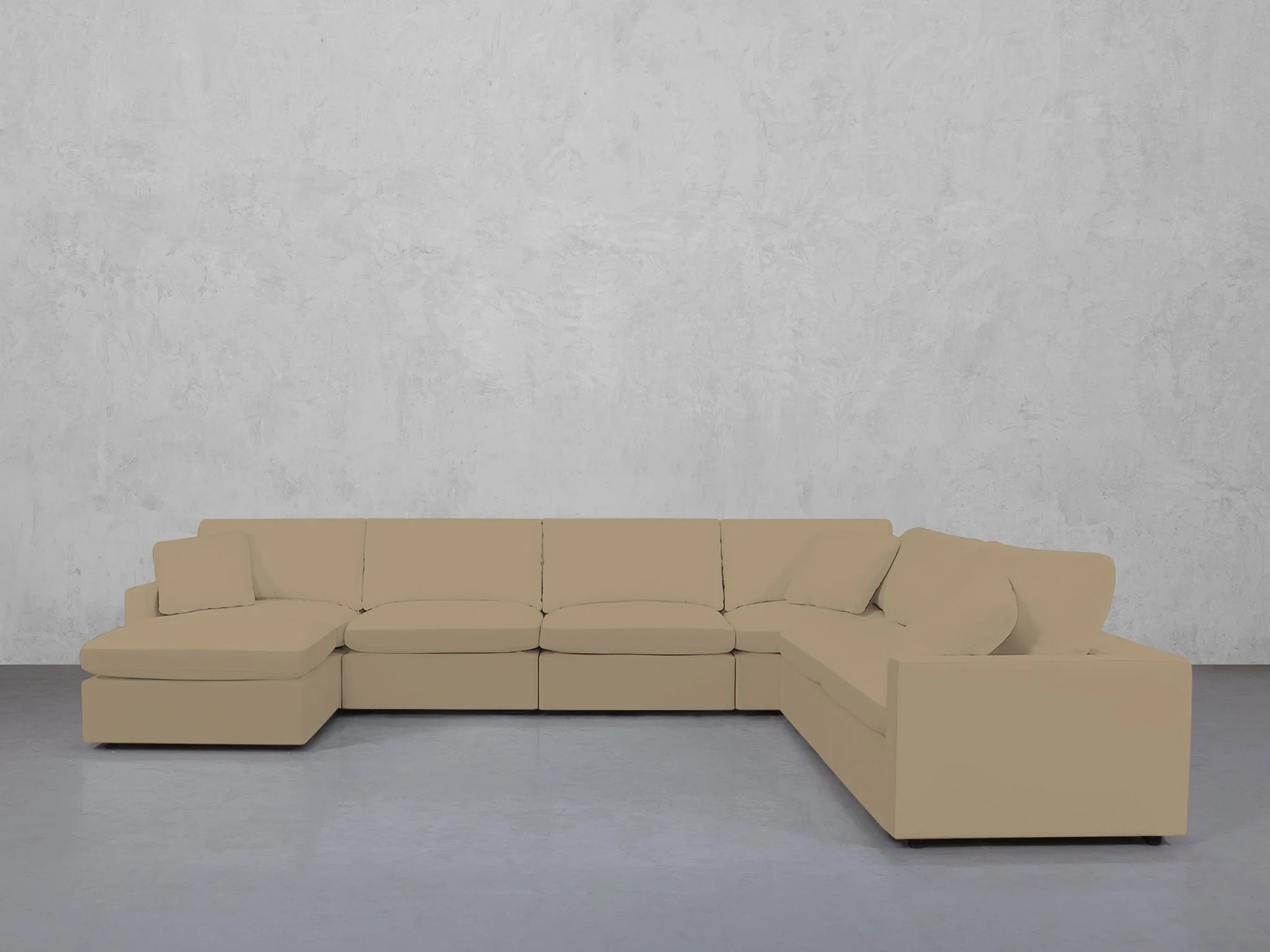 7-Seat Modular Chaise Corner Right Sectional (Thin Arms) - Image 57