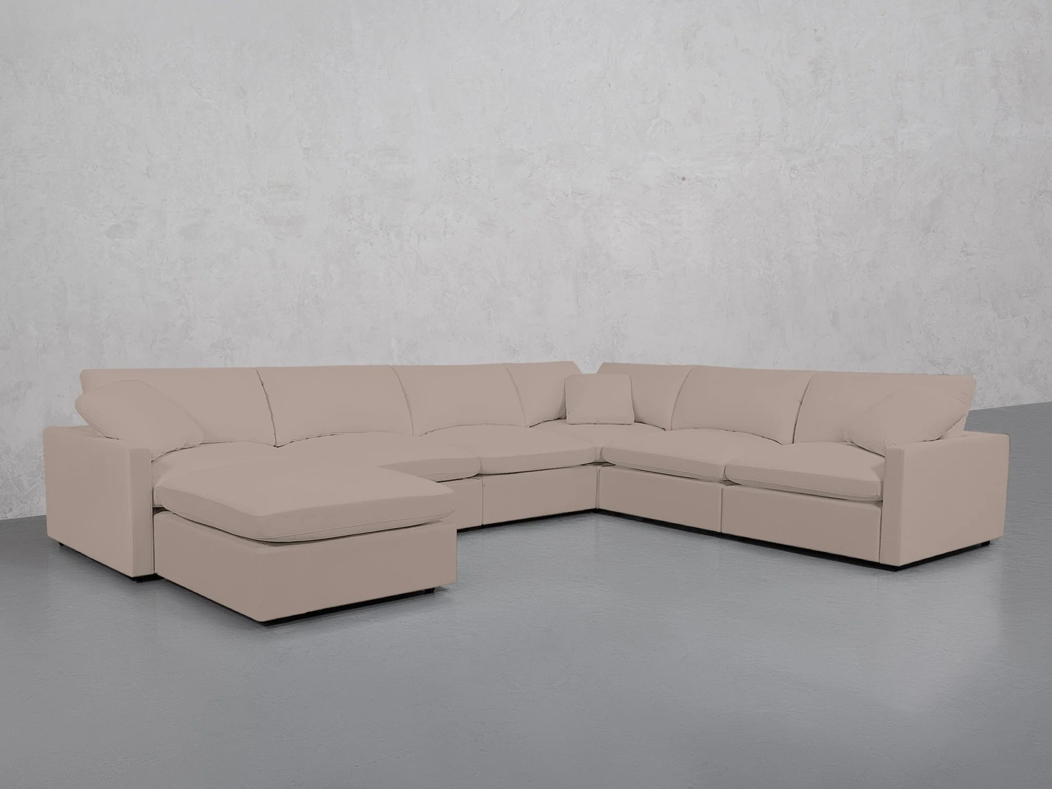 7-Seat Modular Chaise Corner Right Sectional (Thin Arms) - Image 65