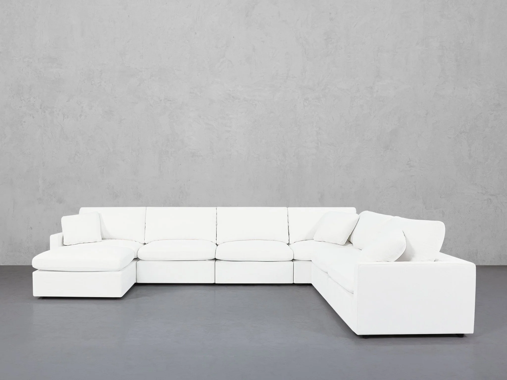 7-Seat Modular Chaise Corner Right Sectional (Thin Arms) - Image 8