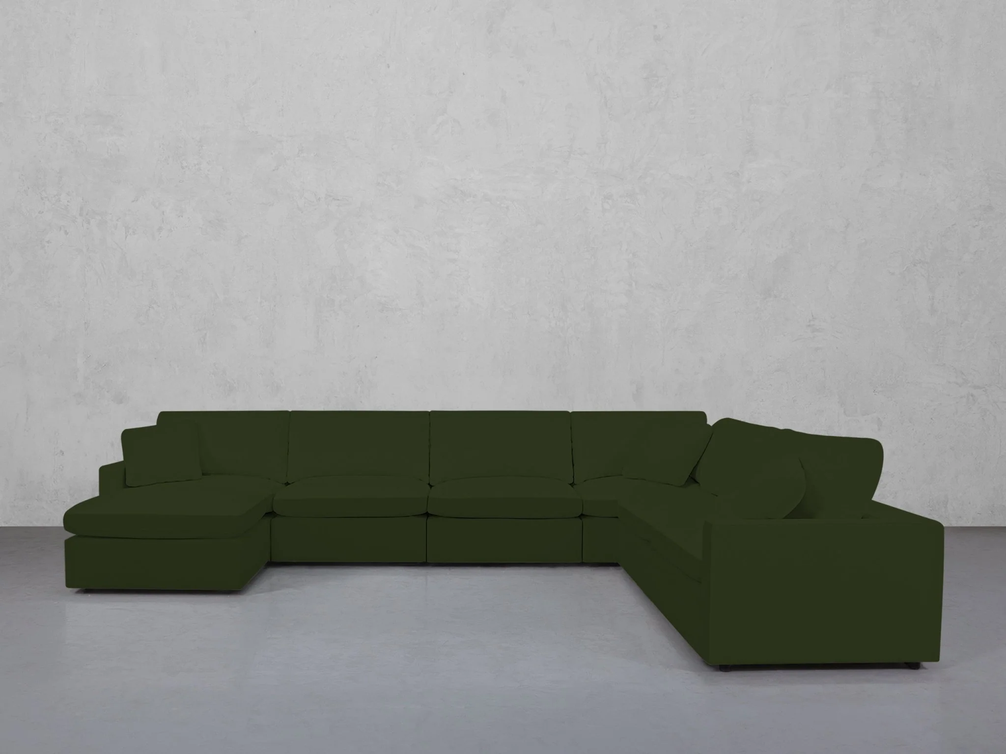 7-Seat Modular Chaise Corner Right Sectional (Thin Arms) - Image 85