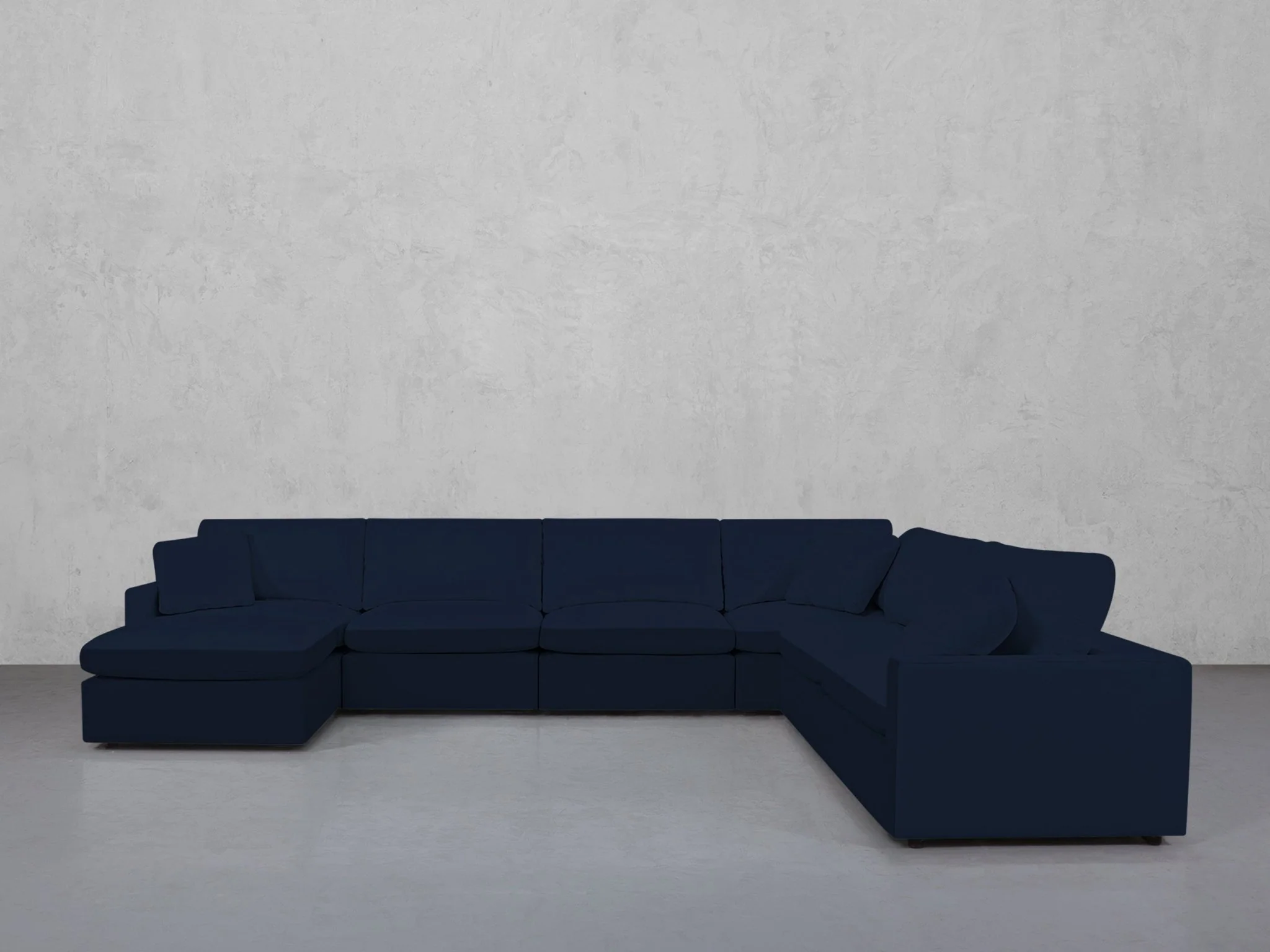 7-Seat Modular Chaise Corner Right Sectional (Thin Arms) - Image 92