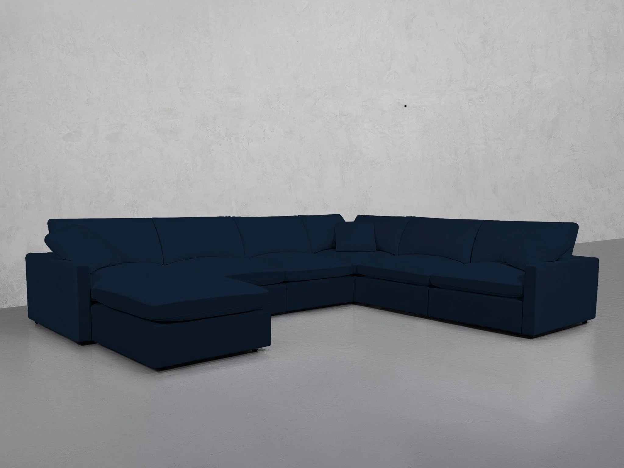 7-Seat Modular Chaise Corner Right Sectional (Thin Arms) - Image 93