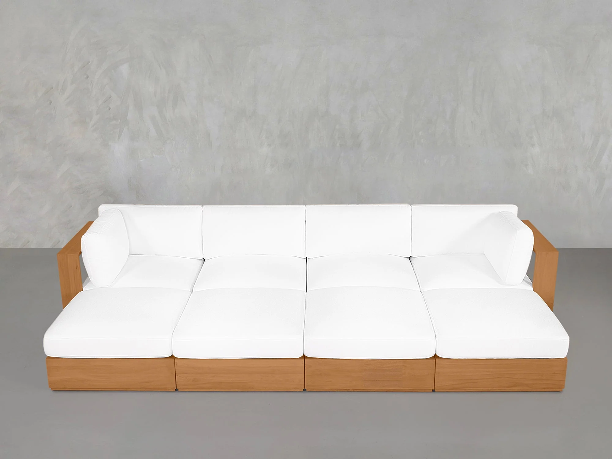 8-Seat Modular Daybed Teak Outdoor