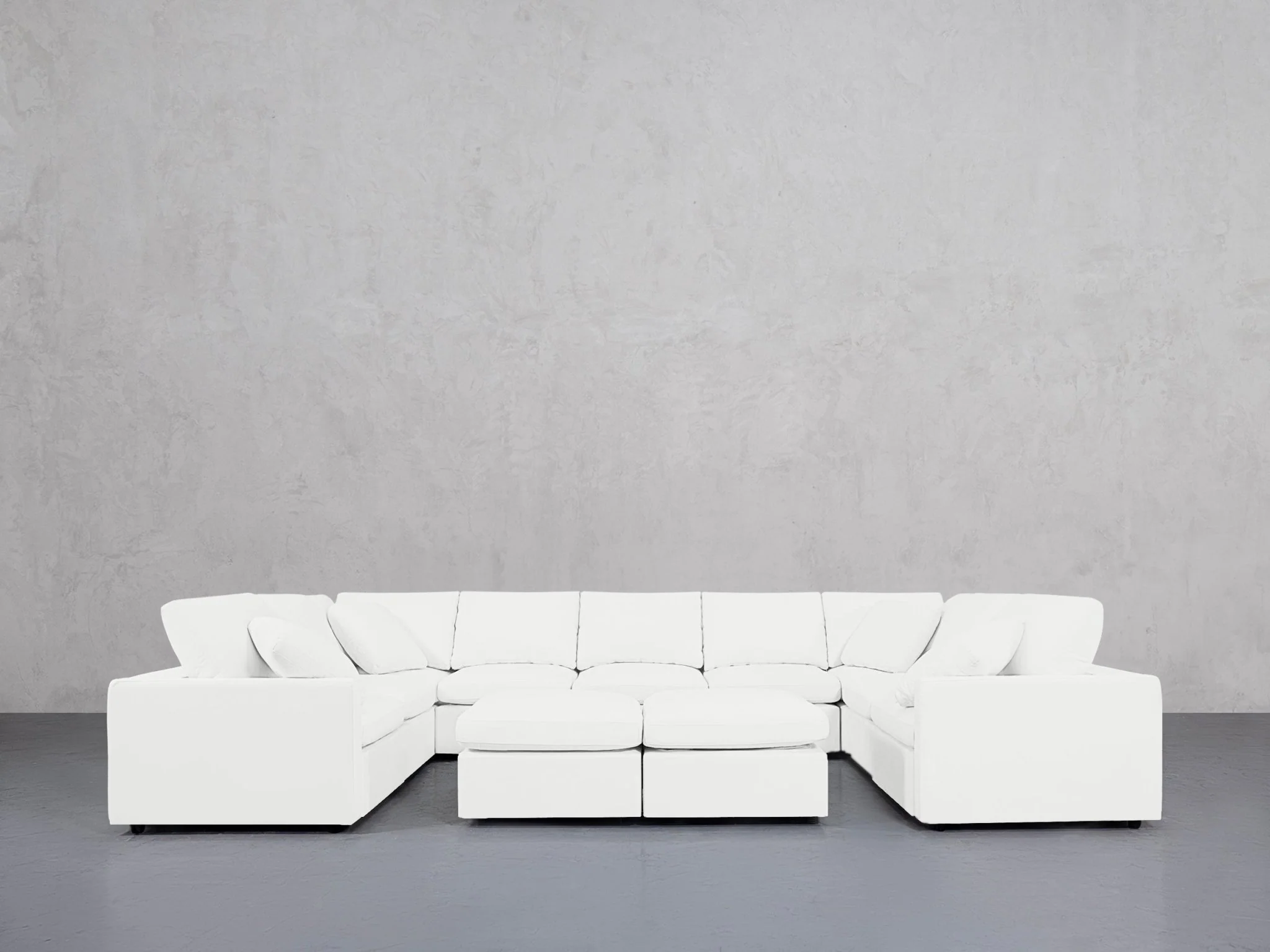 9-Seat Modular U-Sectional with Double Ottoman (Thin Arms) - Image 10