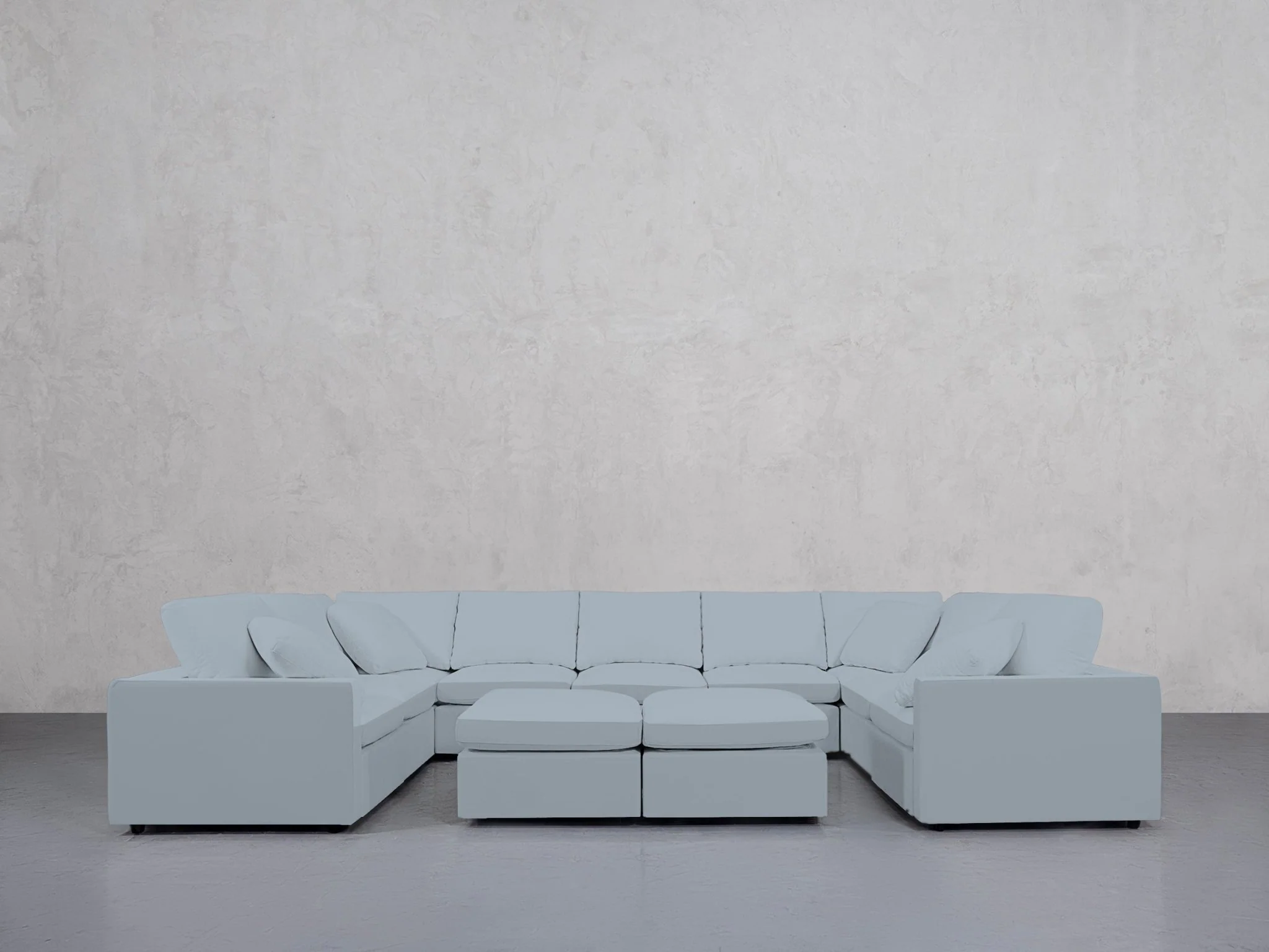 9-Seat Modular U-Sectional with Double Ottoman (Thin Arms) - Image 122
