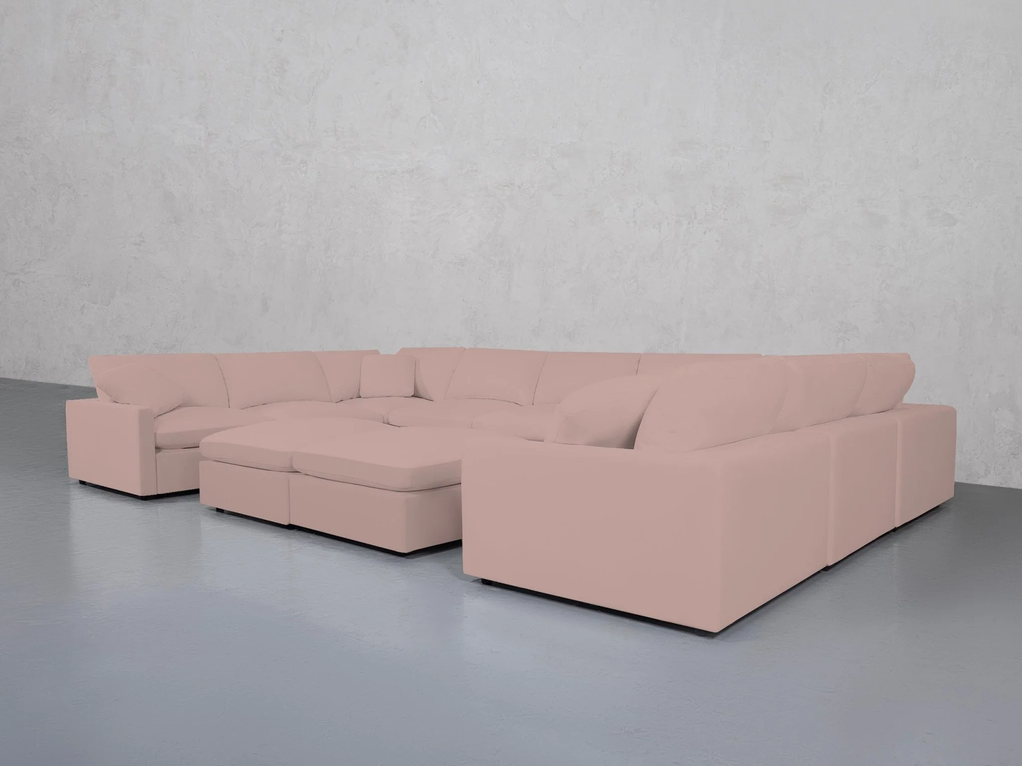 9-Seat Modular U-Sectional with Double Ottoman (Thin Arms) - Image 128