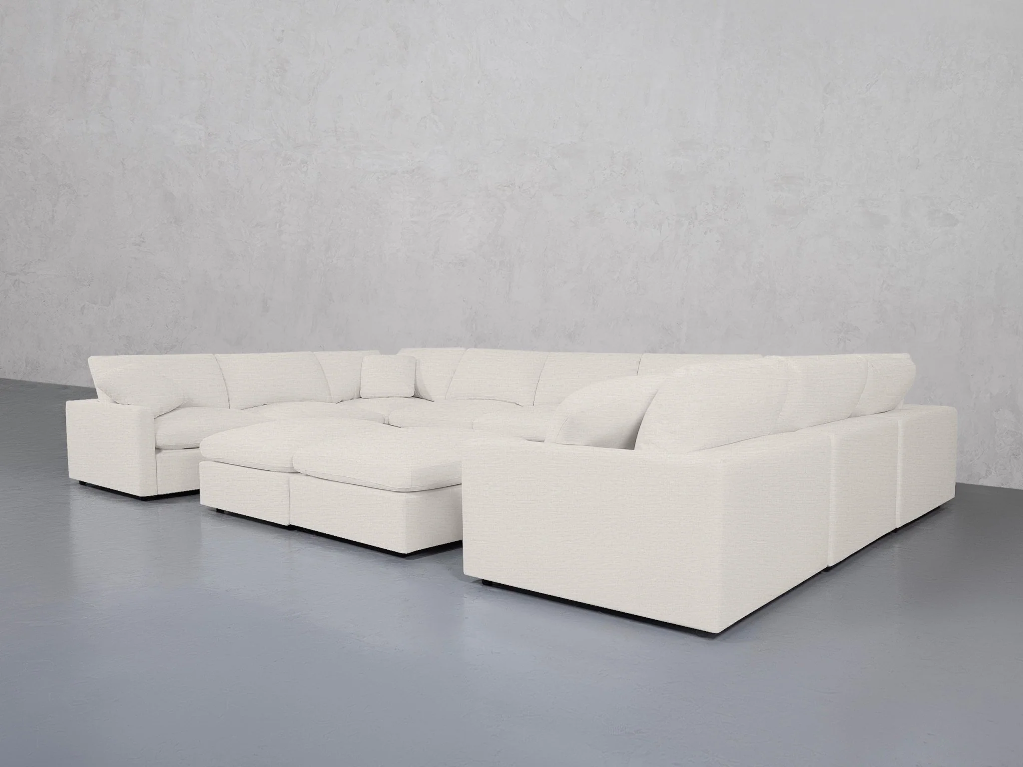 9-Seat Modular U-Sectional with Double Ottoman (Thin Arms) - Image 16