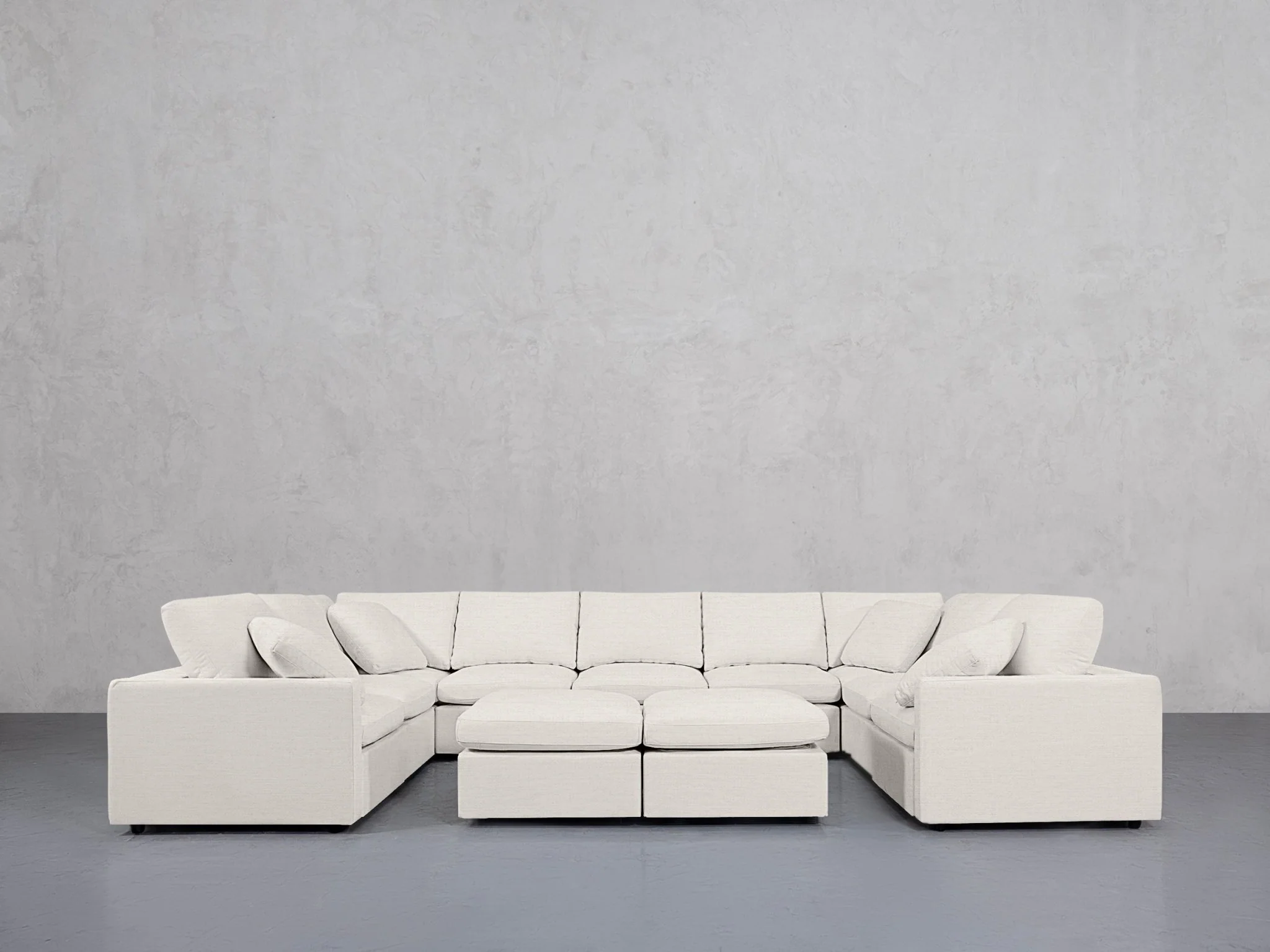9-Seat Modular U-Sectional with Double Ottoman (Thin Arms) - Image 17