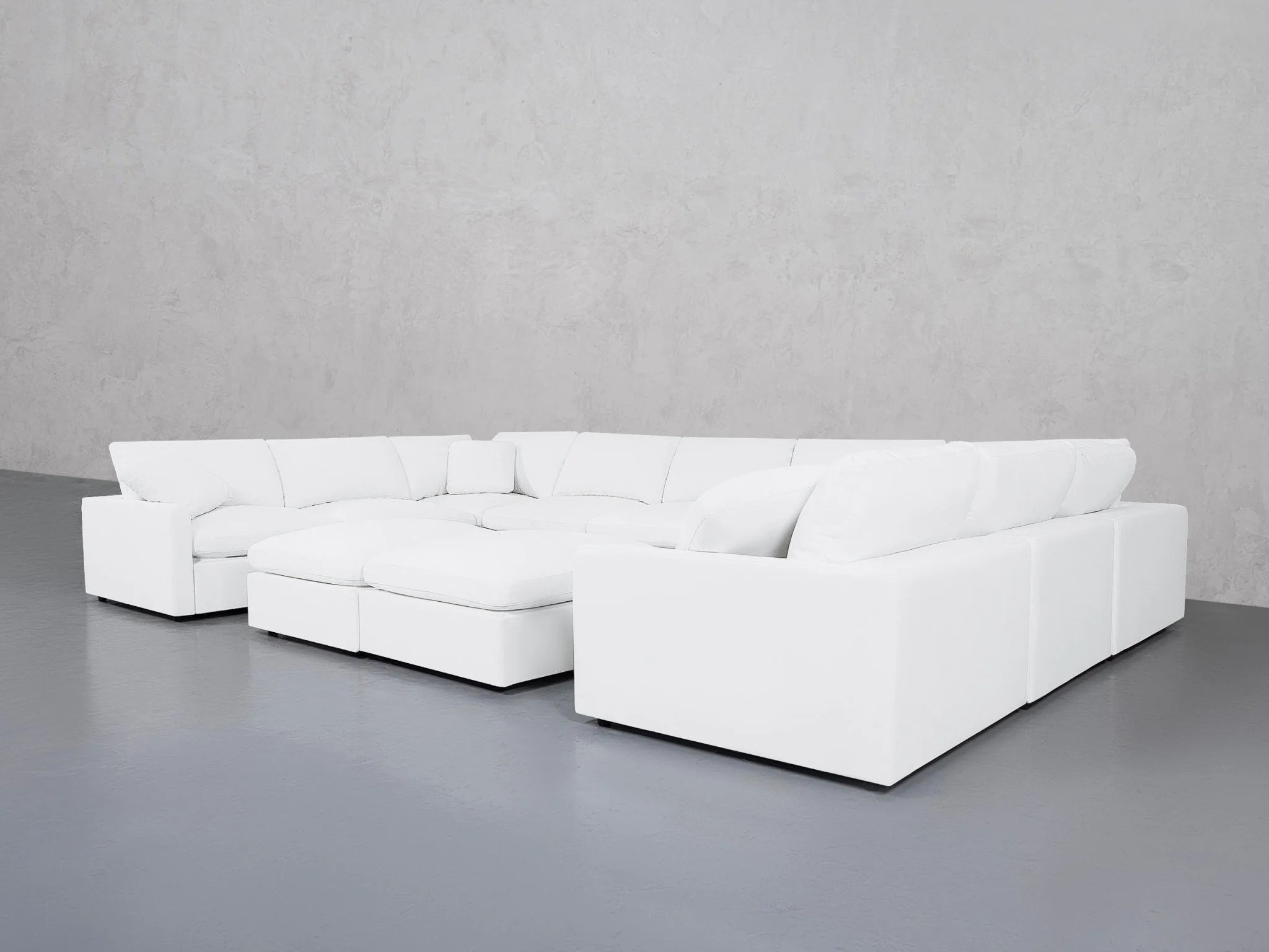 9-Seat Modular U-Sectional with Double Ottoman (Thin Arms) - Image 2