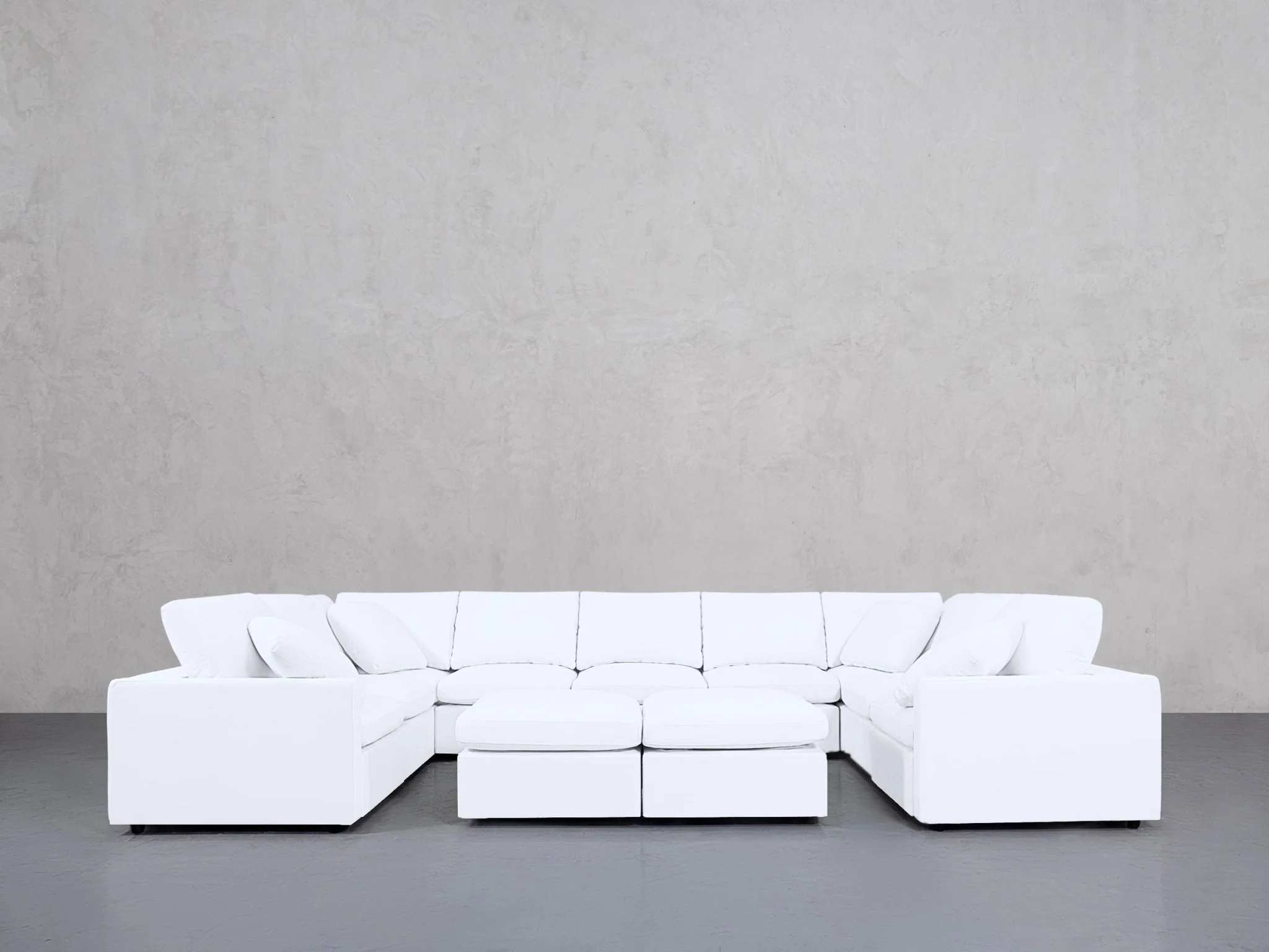 9-Seat Modular U-Sectional with Double Ottoman (Thin Arms) - Image 3