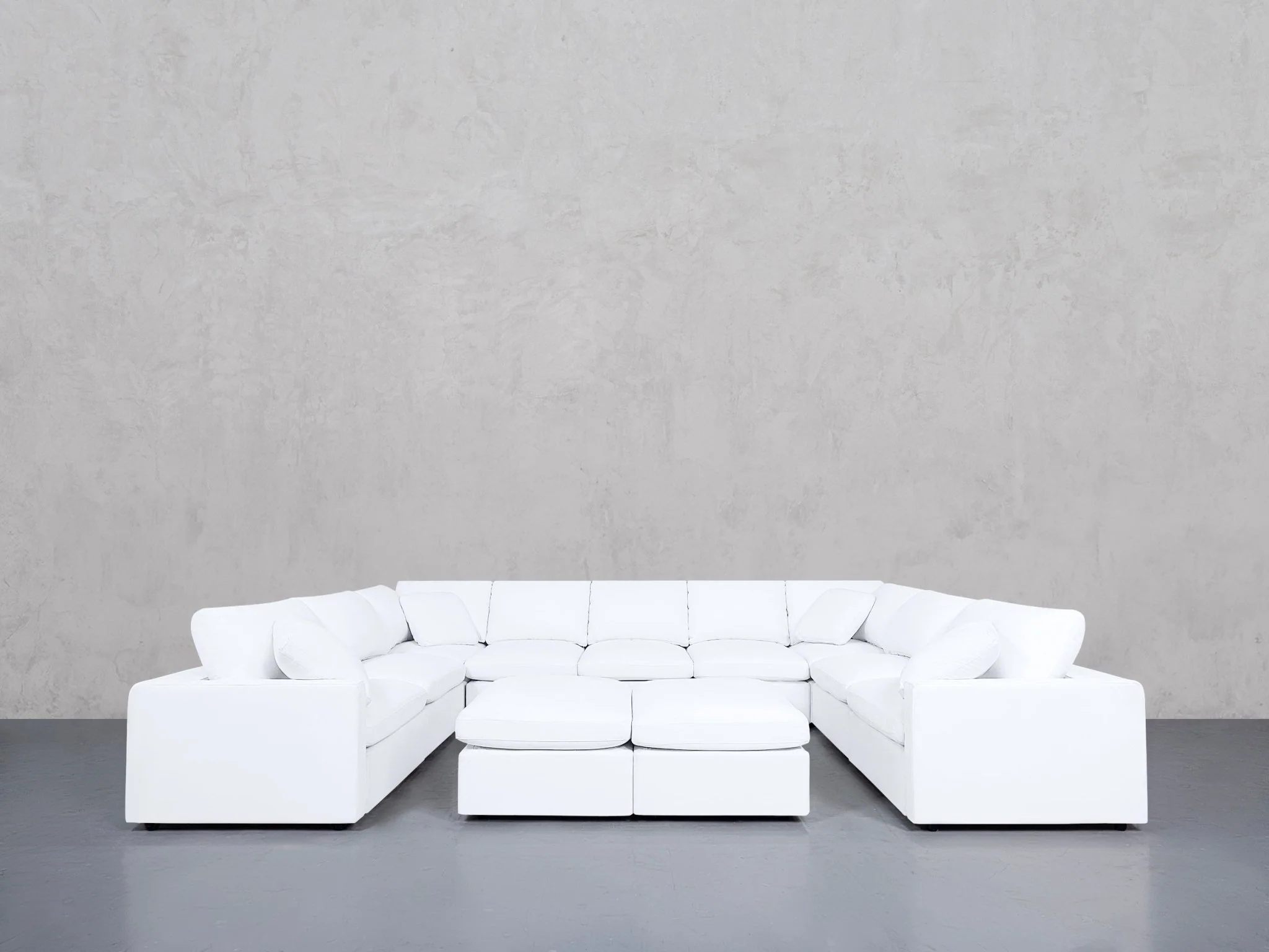 9-Seat Modular U-Sectional with Double Ottoman (Thin Arms) - Image 4