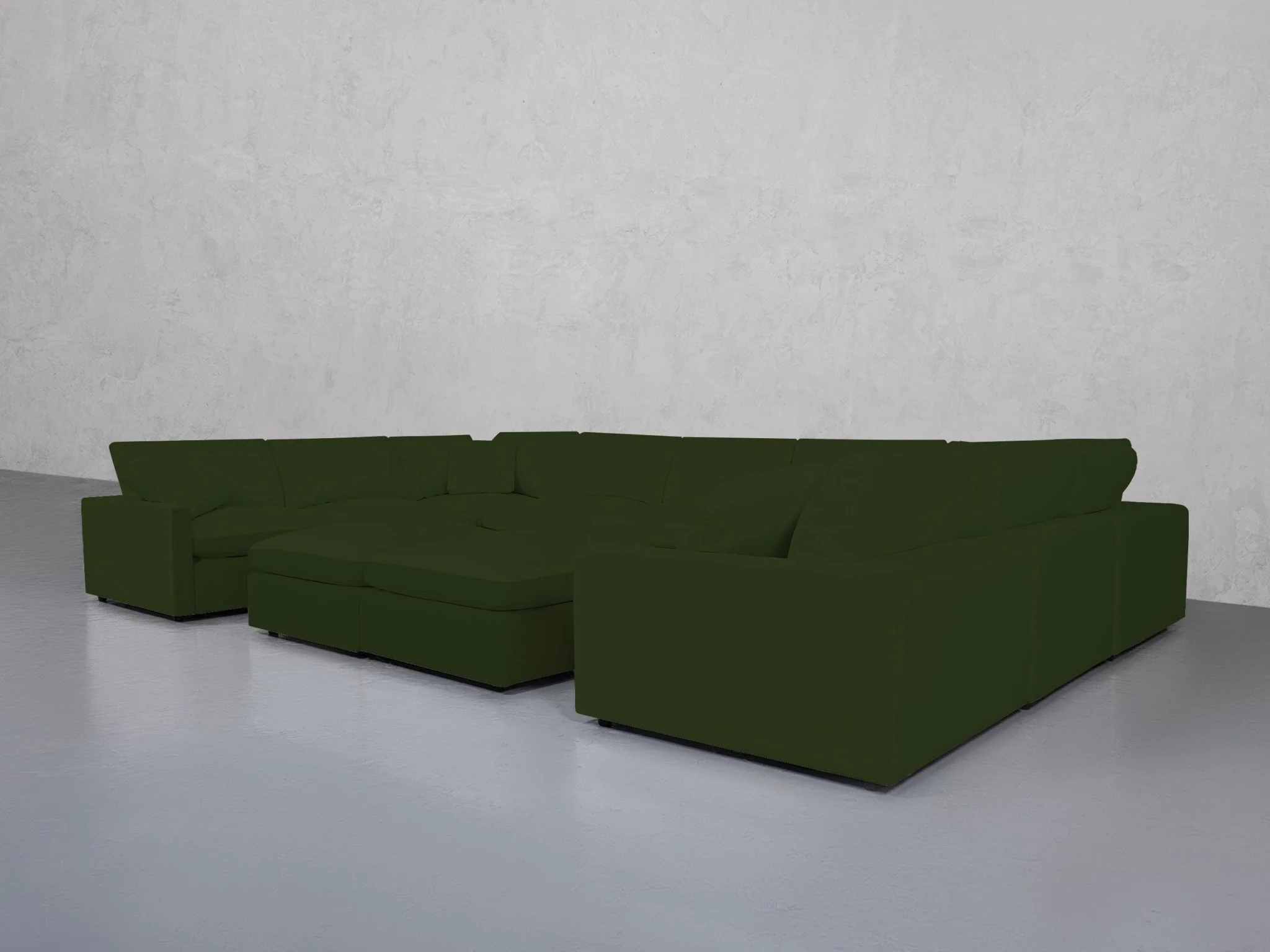 9-Seat Modular U-Sectional with Double Ottoman (Thin Arms) - Image 86