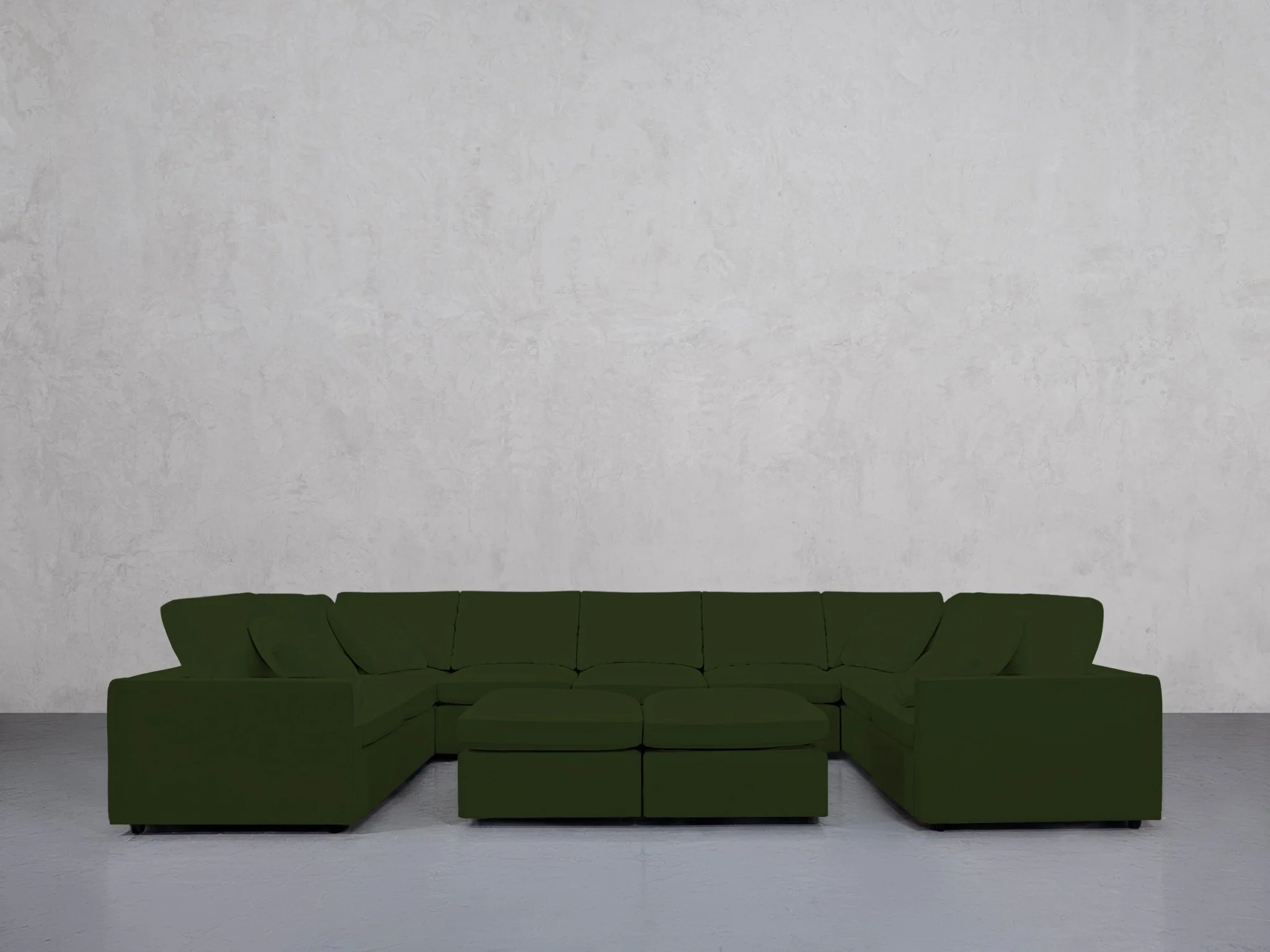 9-Seat Modular U-Sectional with Double Ottoman (Thin Arms) - Image 87