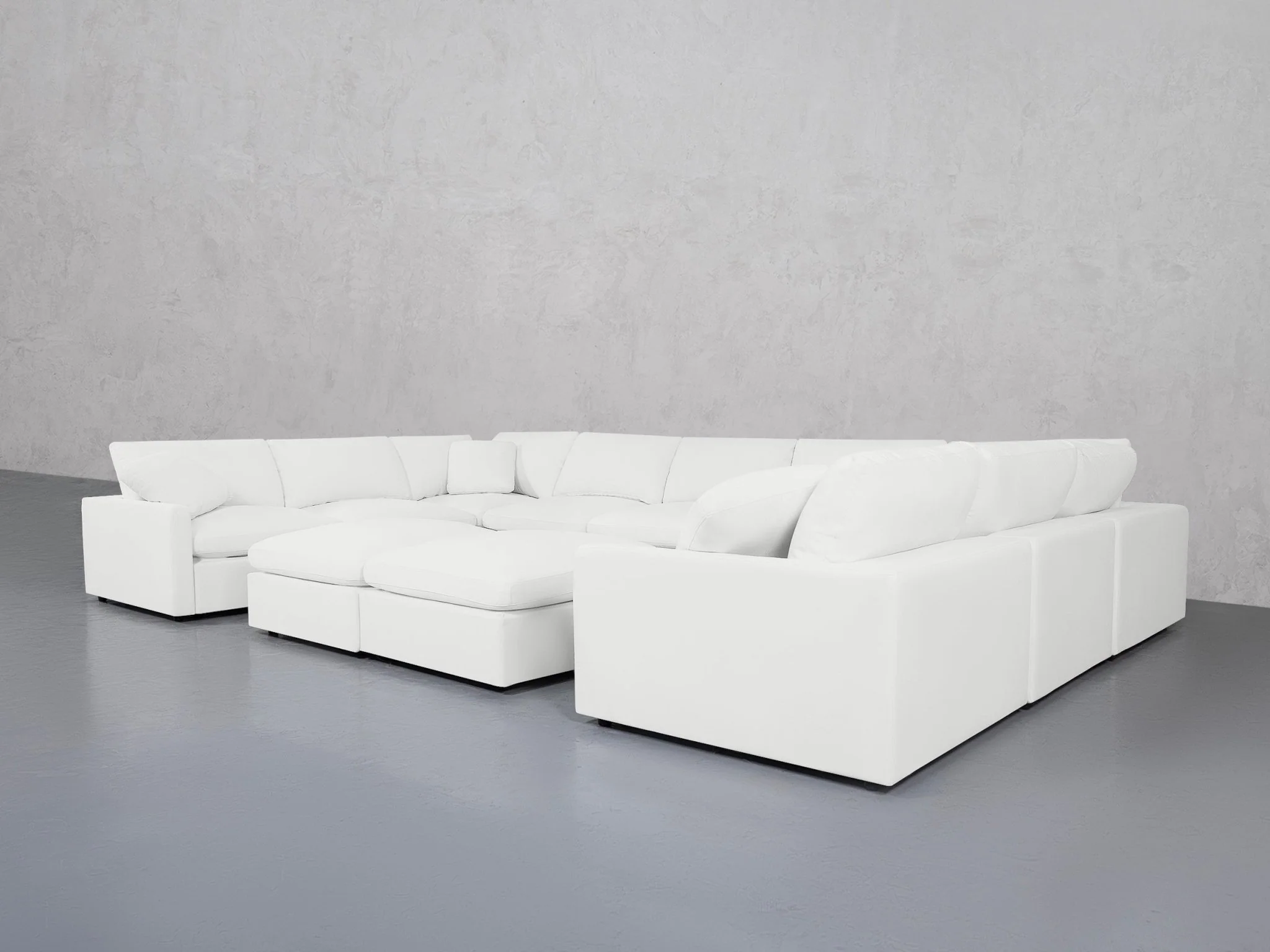 9-Seat Modular U-Sectional with Double Ottoman (Thin Arms) - Image 9