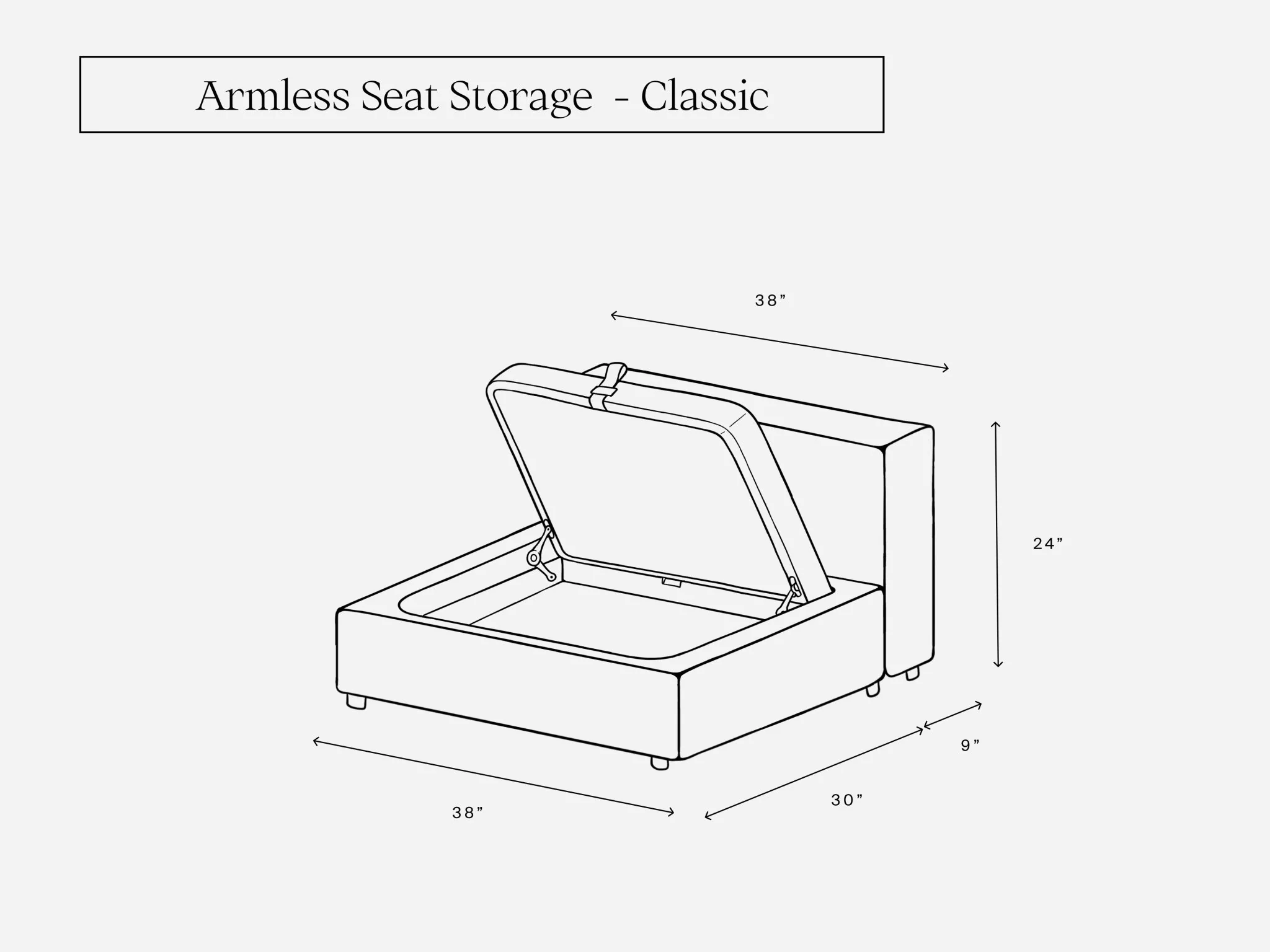 Armless Seat Storage Add-On
