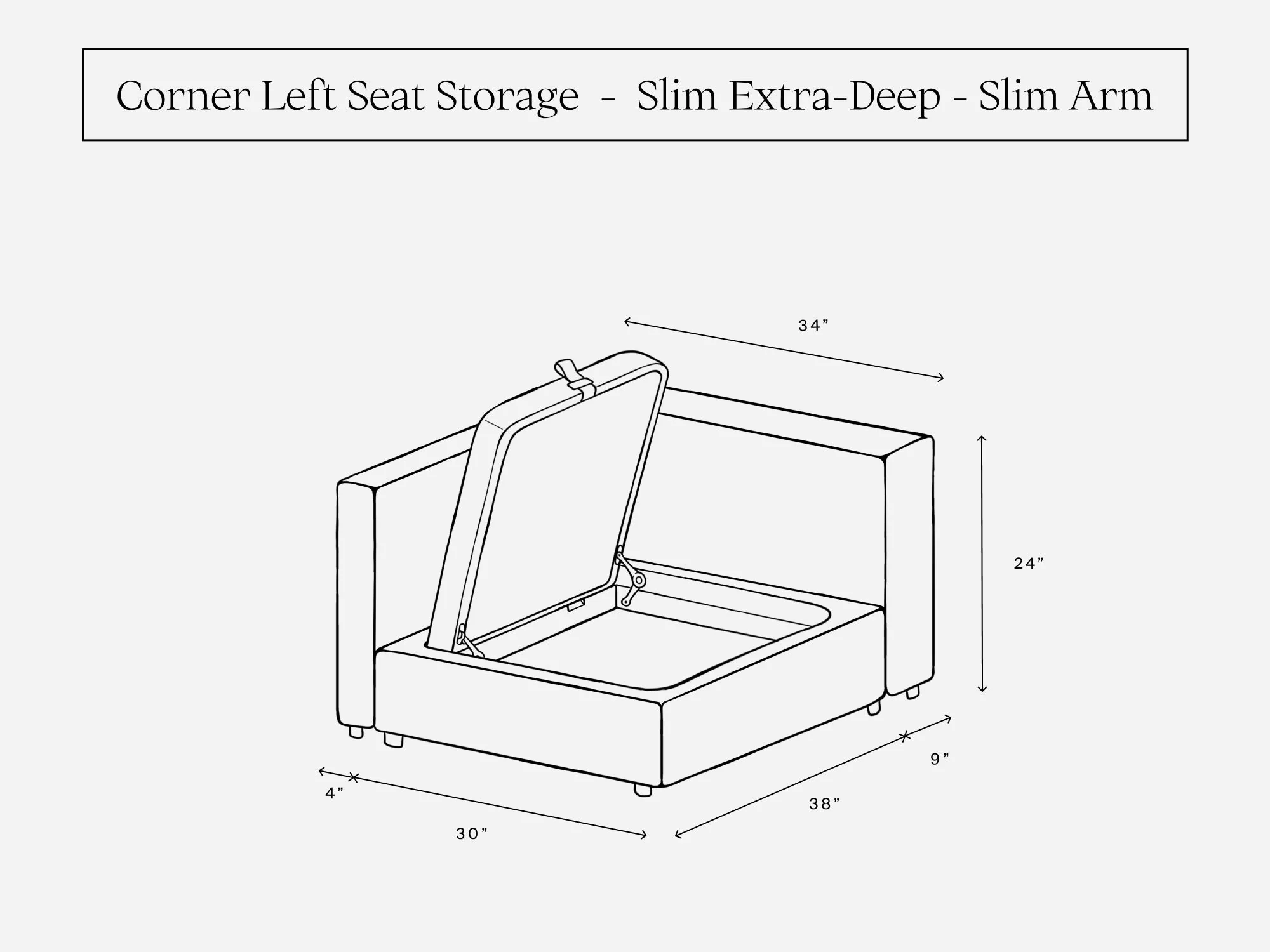 Corner Left Seat Storage Add-On (Thin Arm) - Image 3