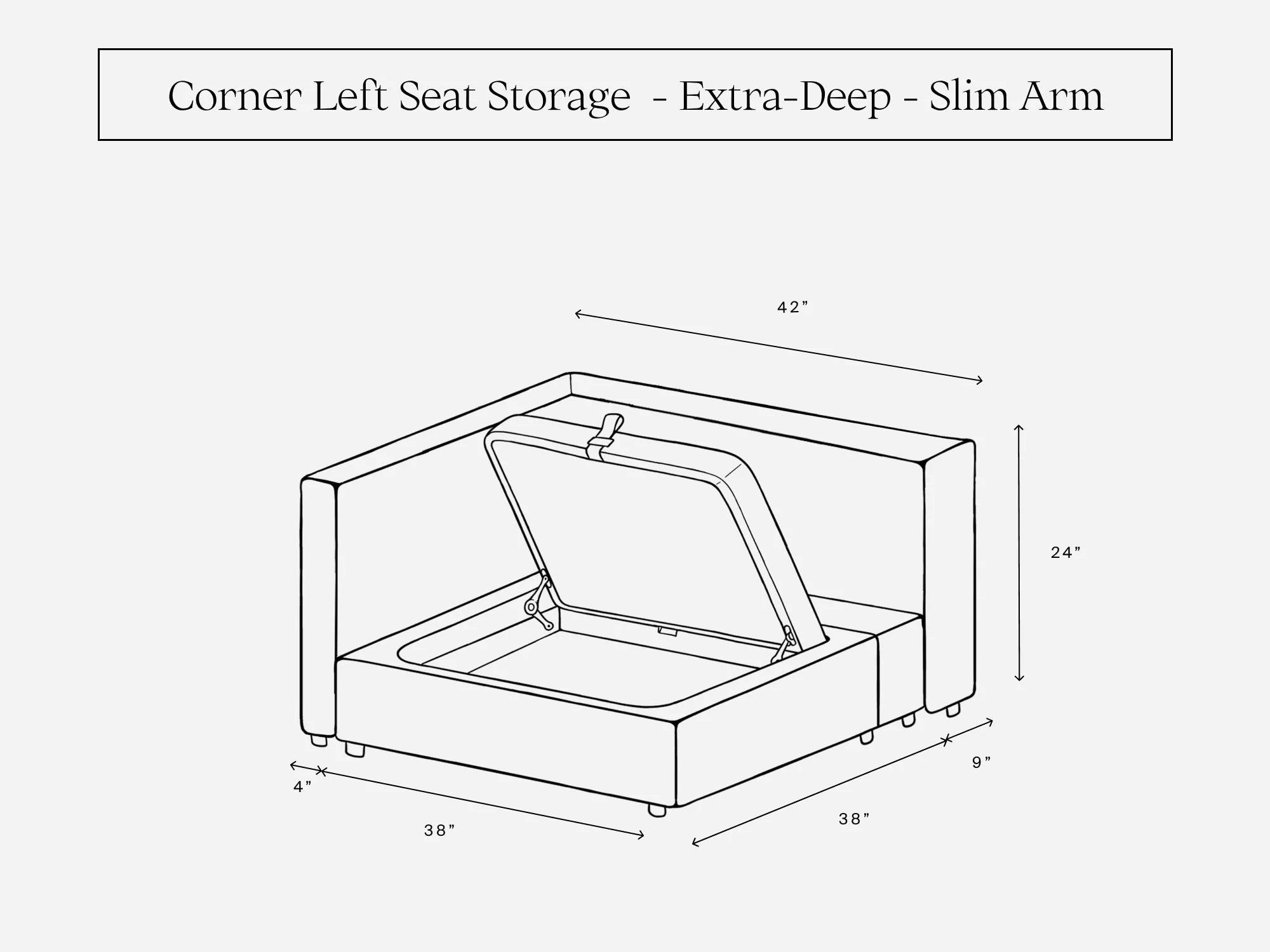 Corner Left Seat Storage Add-On (Thin Arm) - Image 4