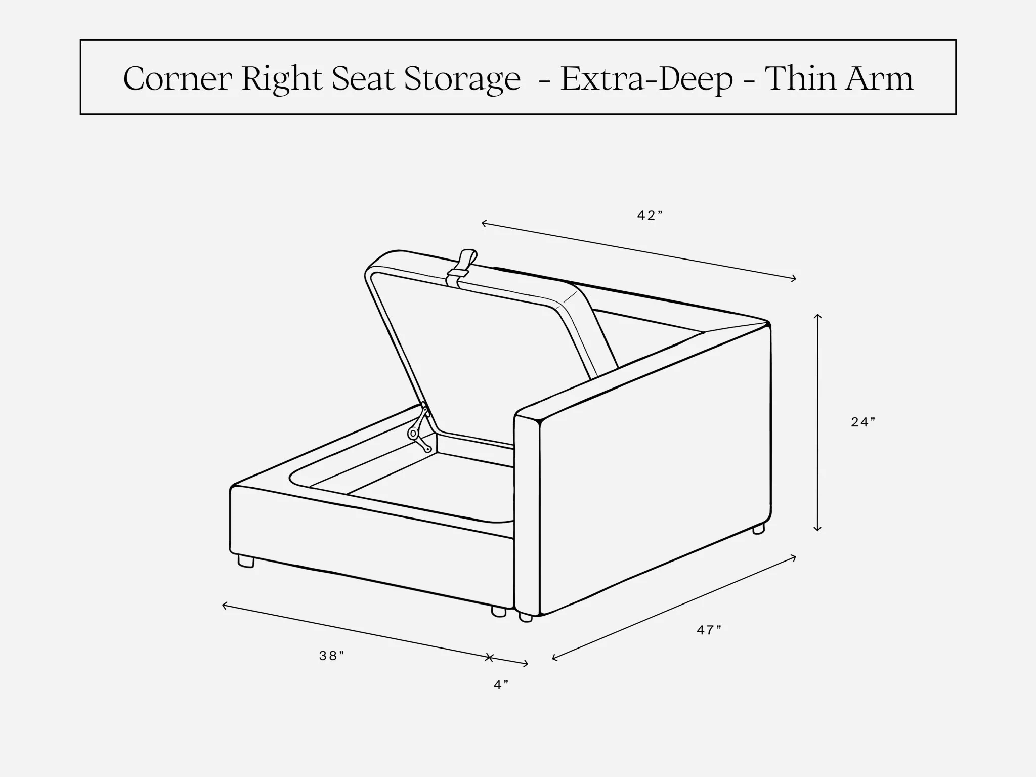 Corner Right Seat (Storage & Thin Arm) - Image 3
