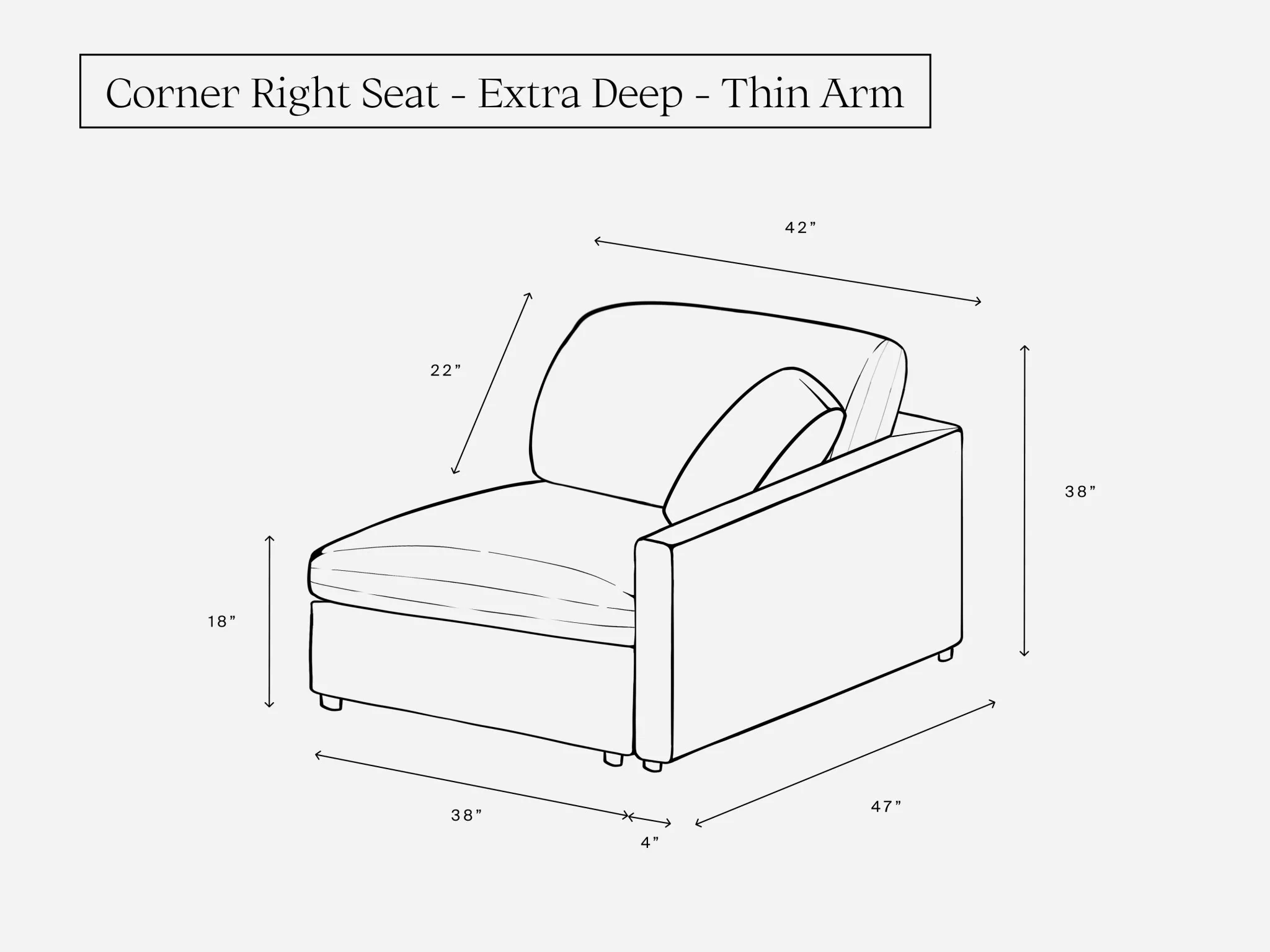 Corner Right Seat (Thin Arm) - Image 3