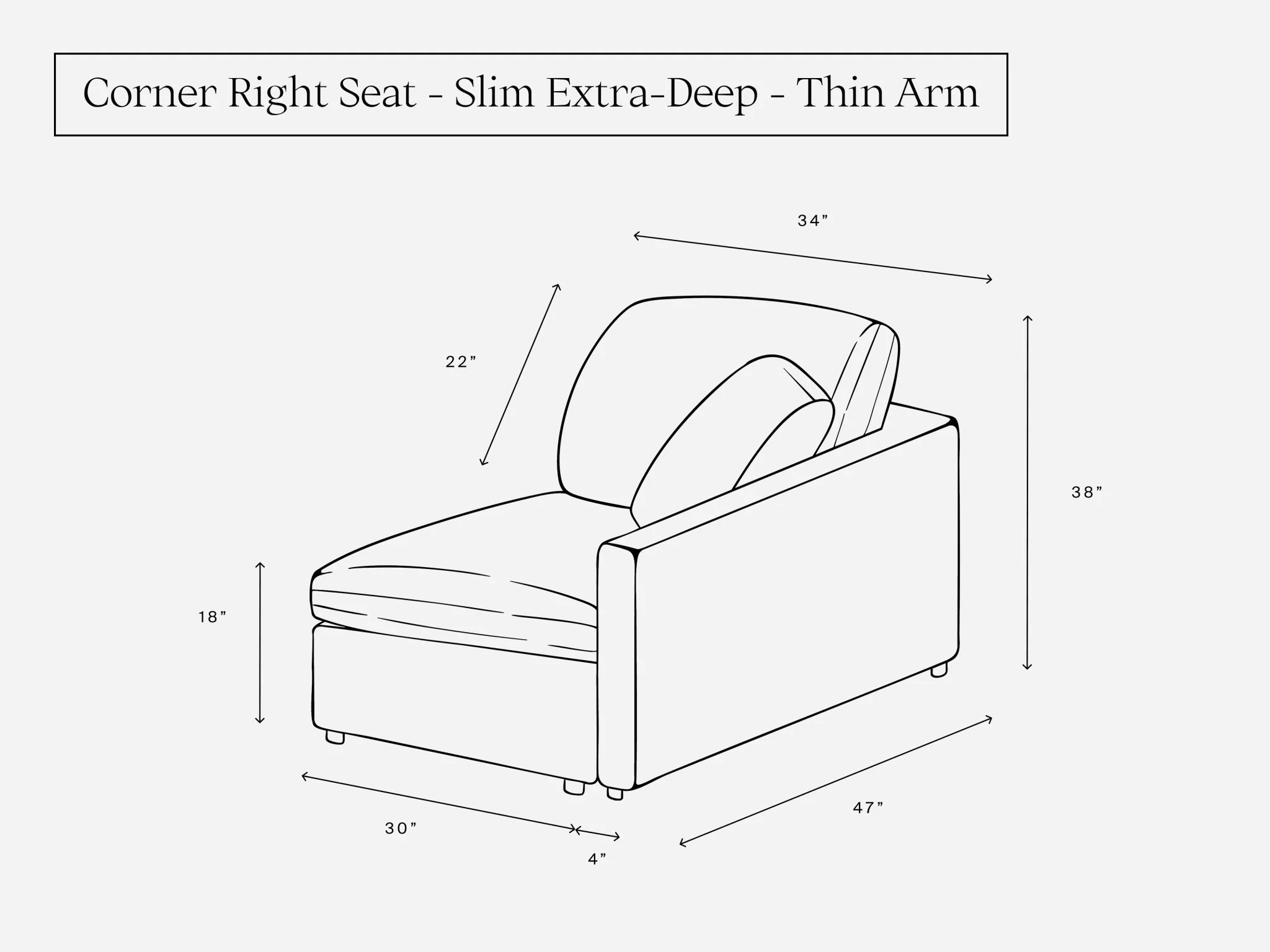 Corner Right Seat (Thin Arm) - Image 4